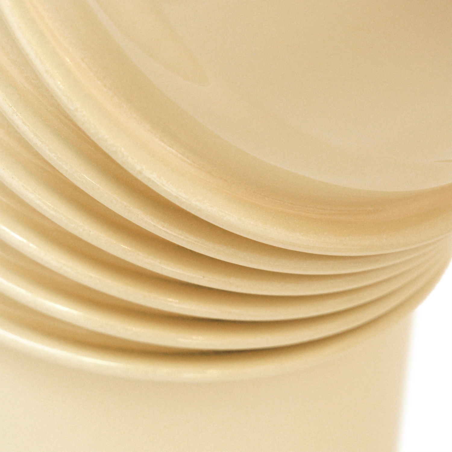 Coude de conduit de fumée / Coude de tuyau de poêle émaillé 130mm - Coude à 45° nervuré ivoire
