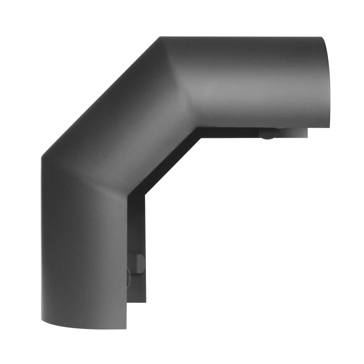 Coude de conduit de fumée / Tuyau de poêle 130 mm - Écran thermique 90° gris fonte