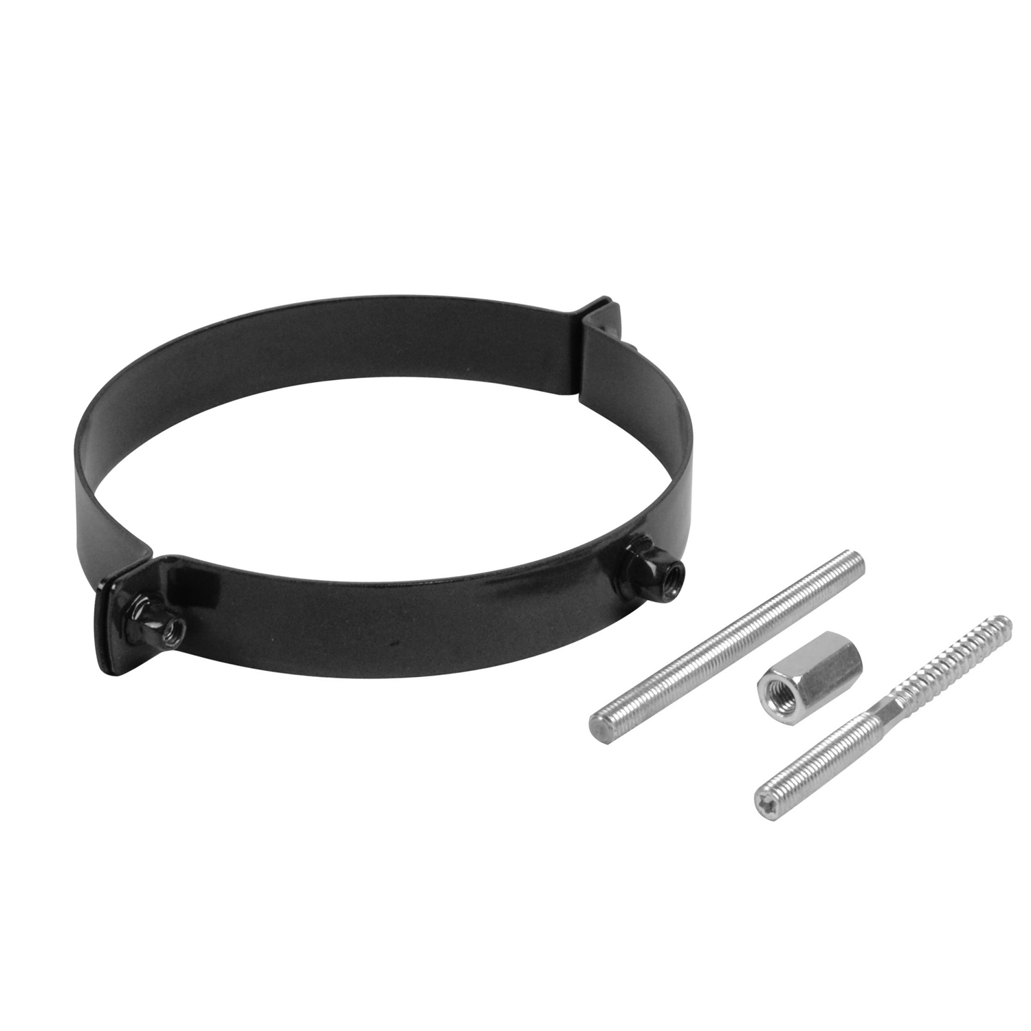 Raik Tuyau de Fumée / Tuyau de Poêle Émaillé 150mm - Collier de Serrage Noir