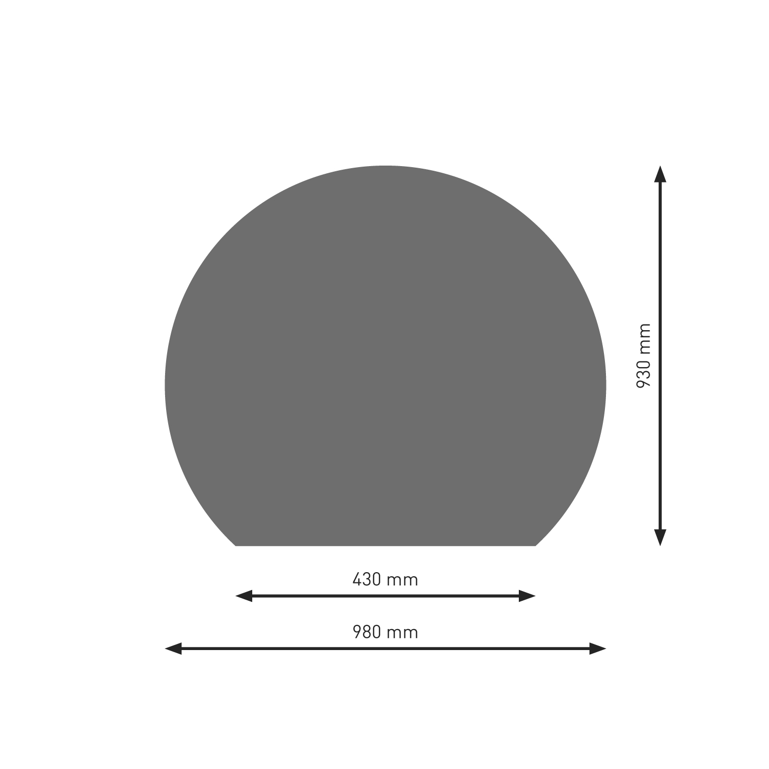Plaque de sol Raik B7 section circulaire gris fonte revêtu par poudre 1200 x 1050 mm