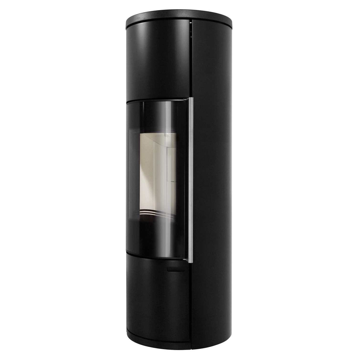 Schmitzker Fisterra Cristal Poêle à bois en acier noir, vitre frontale