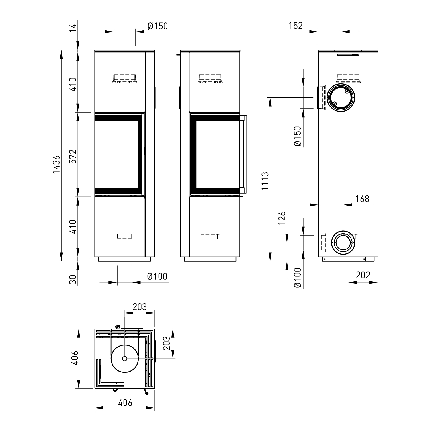 Spartherm Piko L RLU Poêle à bois Perle