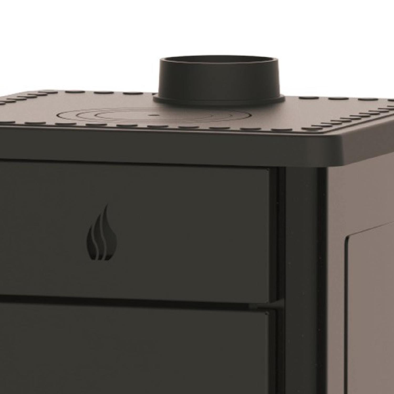 Wamsler Luke Poêle à bois Acier Anthracite avec plaque de cuisson