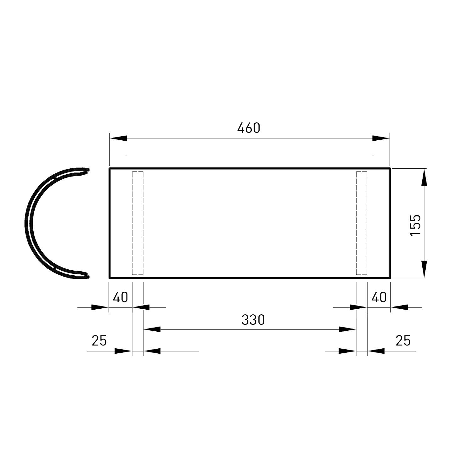 Raik Basic écran thermique 120mm noir L: 460mm pour tuyau de fumée / conduit de fumée