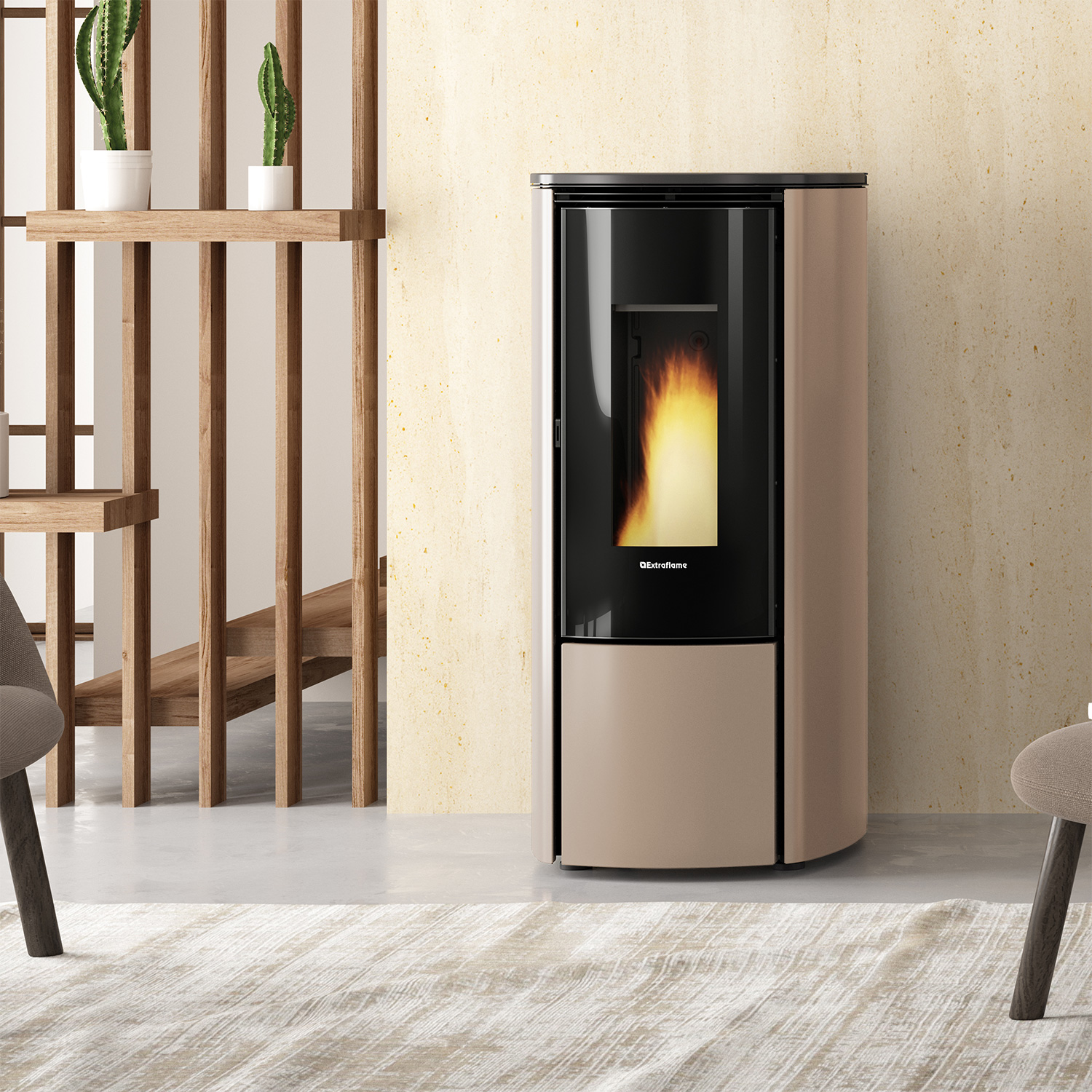 Extraflame Evolution Line Katia 9 poêle à granulés acier gris tourterelle