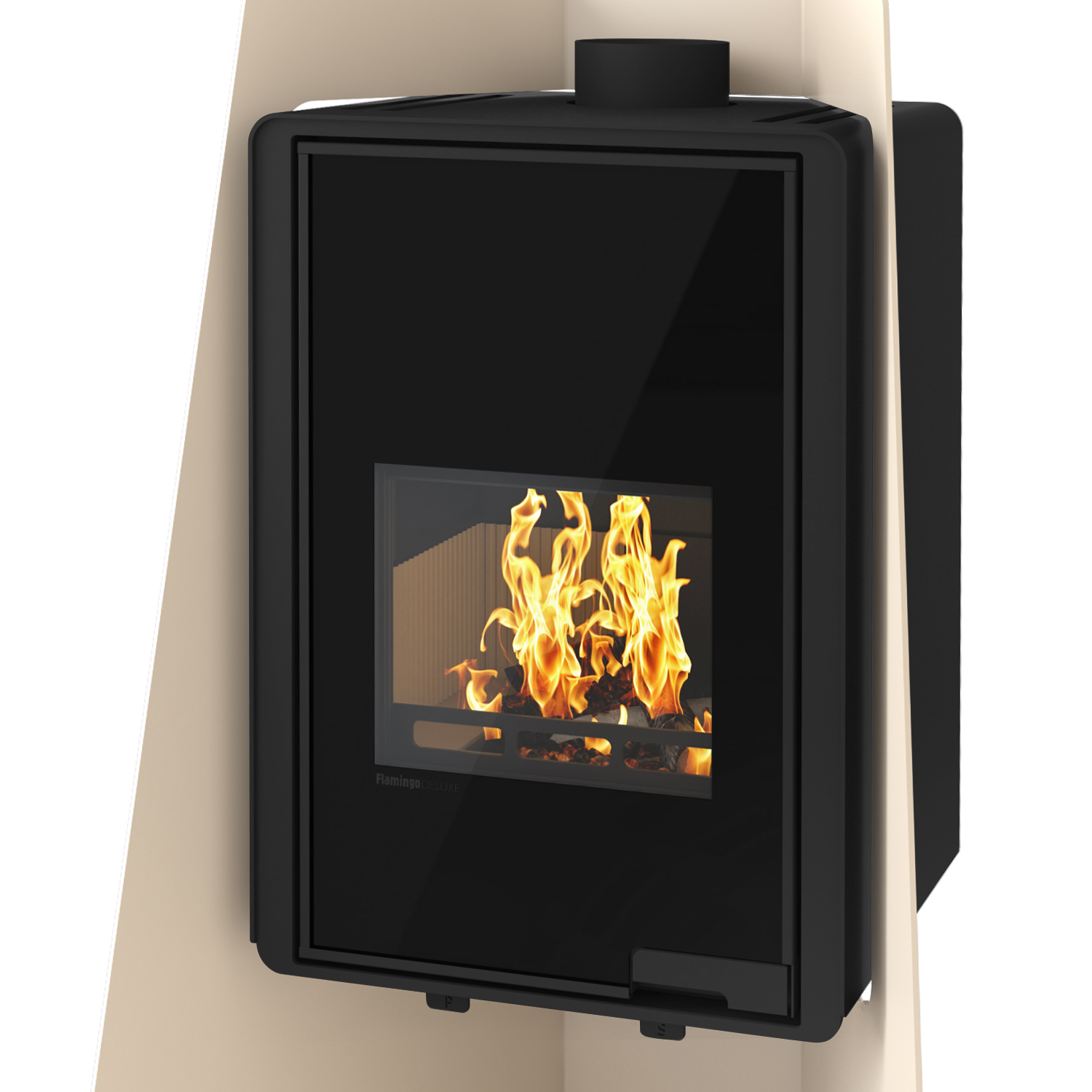 Poêle à bois HS Flamingo Deluxe Island Crème