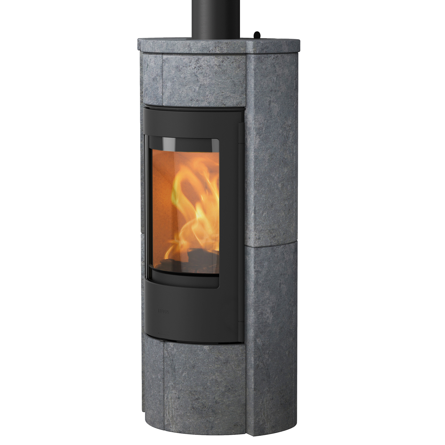 Lotus Prestige M poêle à bois noir/ pierre ollaire