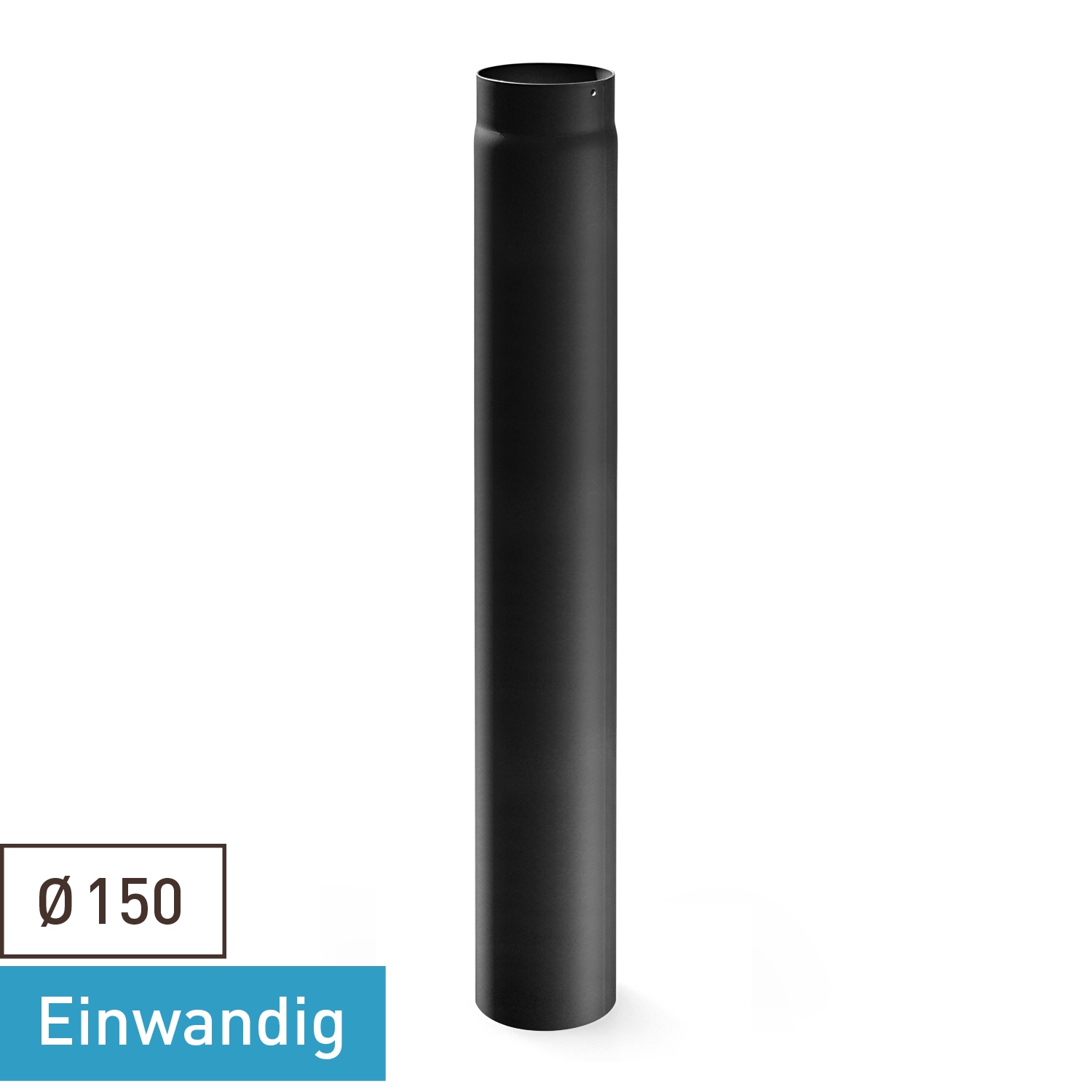 Raik Basic élément de longueur 150mm noir L:1000mm pour tuyau de fumée / conduit de fumée