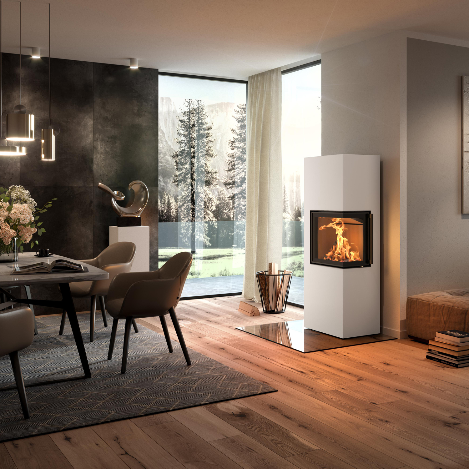 Spartherm Lungo 2R Poêle à bois Blanc