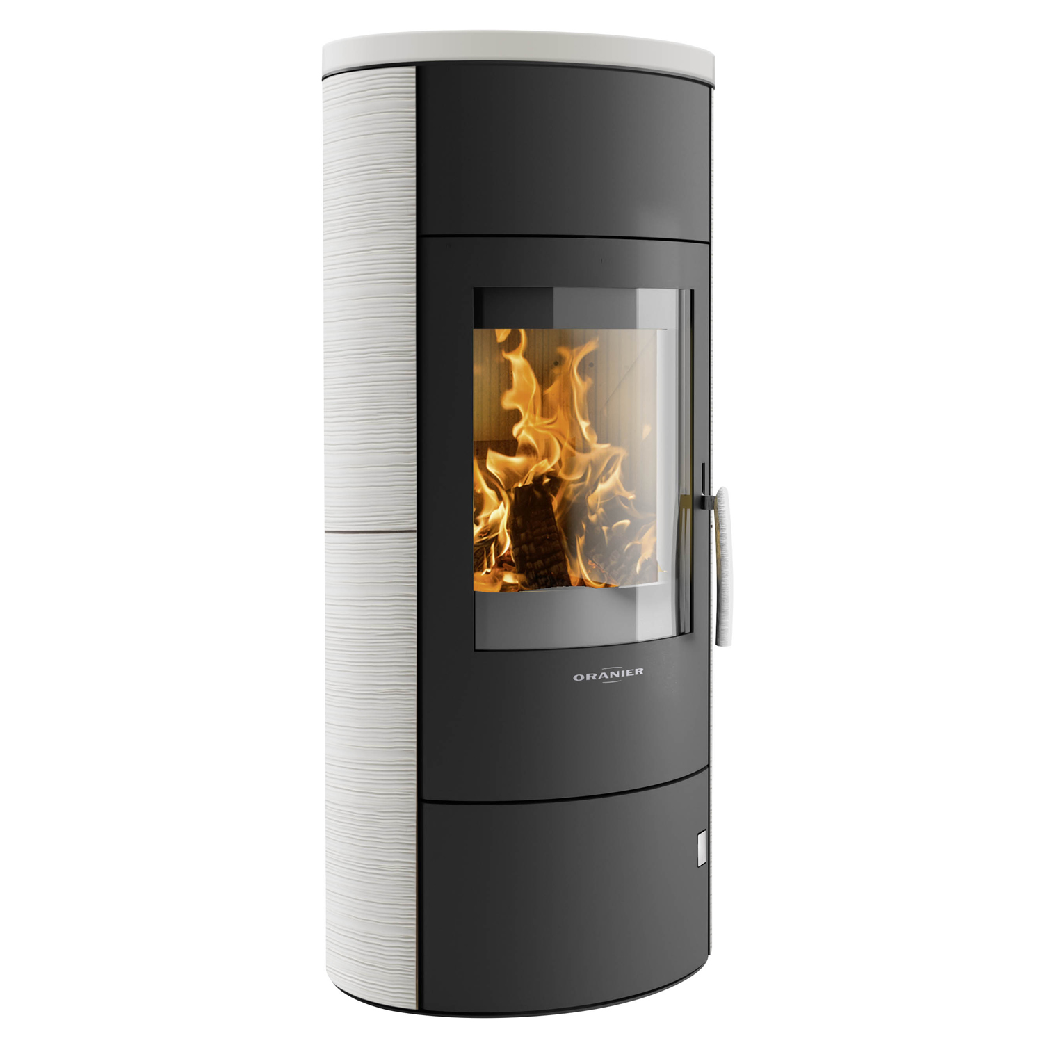 Poêle à bois Oranier Polar W+ 2.0 Acier Noir / Céramique Blanc Soie