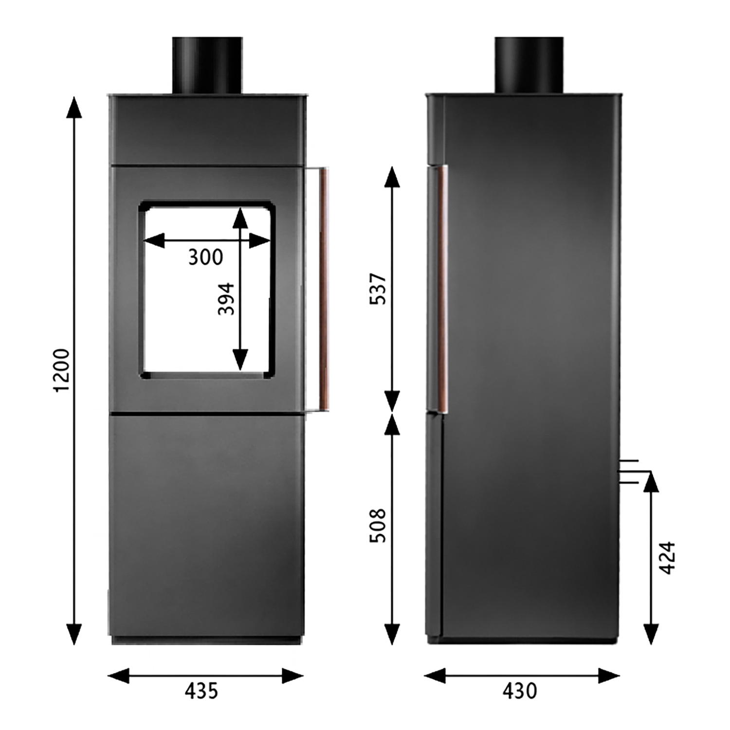 Novaline Bellina S Poêle à bois Acier Noir Novaline Bellina S Poêle à bois Acier Noir
