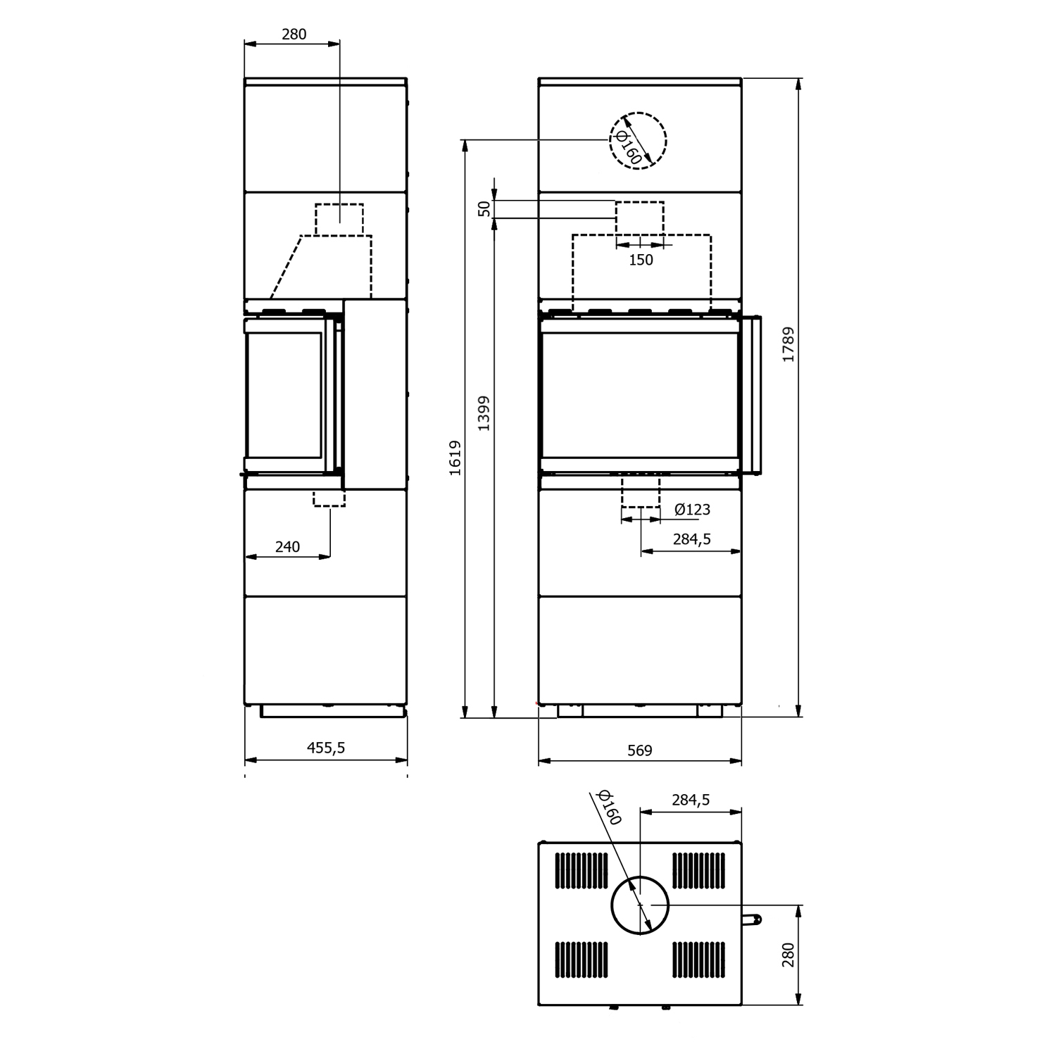 Wamsler Modulo 57/180 U Kit de cheminée Blanc