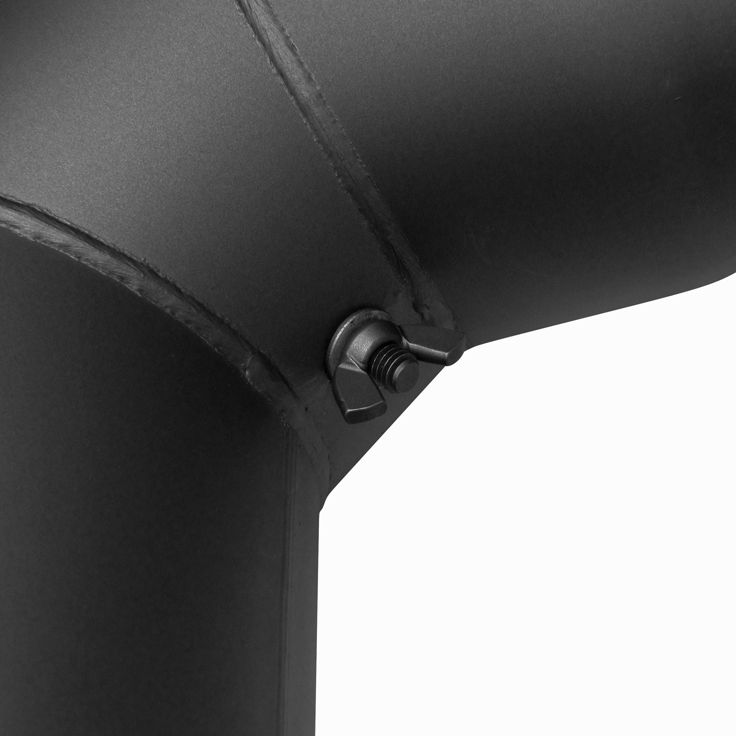 Coude de conduit de fumée / Tuyau de poêle 150 mm - 90° avec ouverture de nettoyage noir