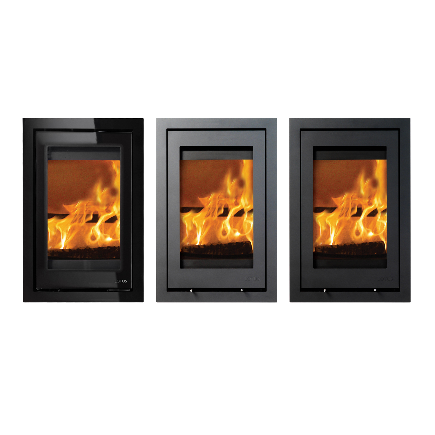 Lotus H700 Insert de cheminée Black Magic / Charnières à gauche