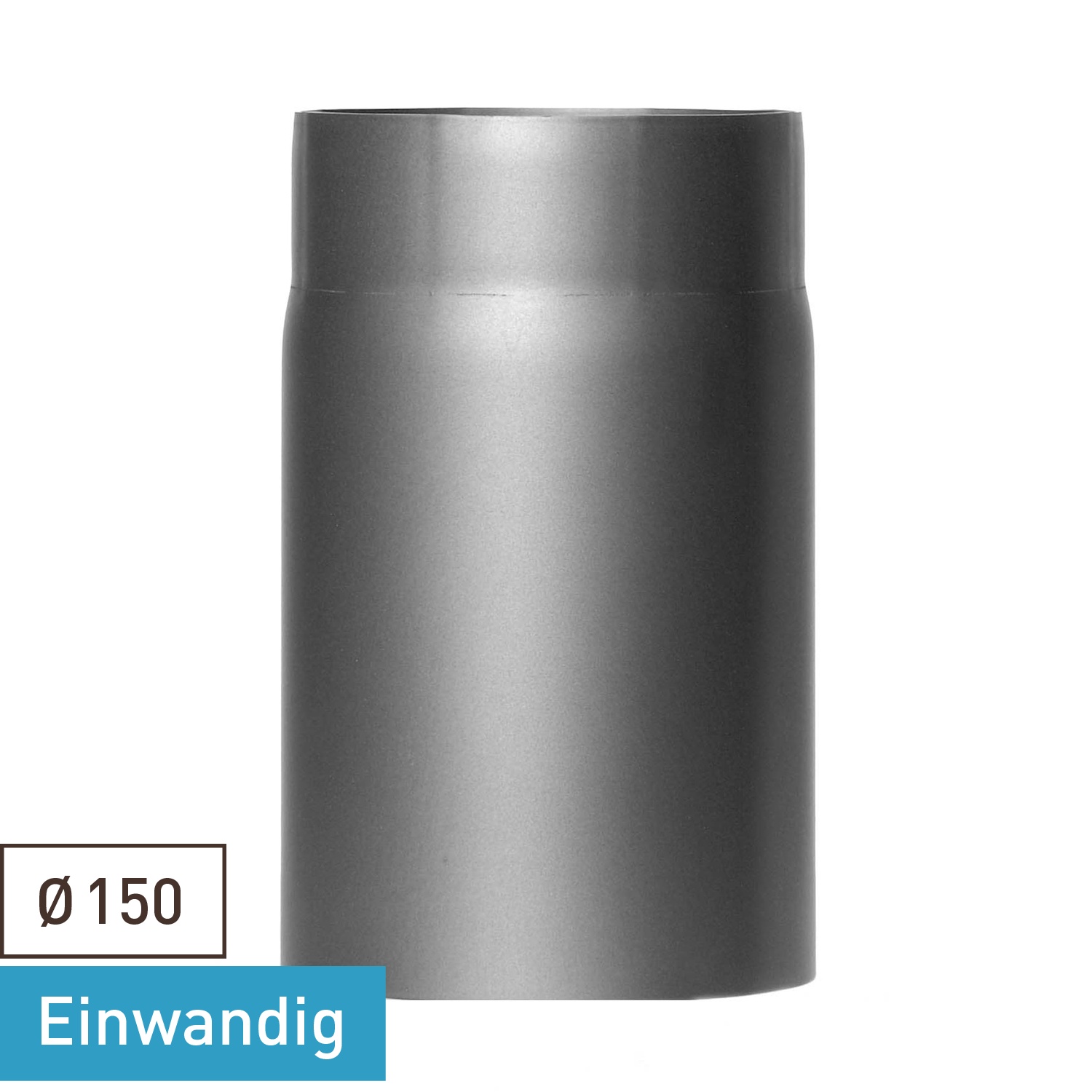 Raik Basic Élément de longueur 150mmx250mm gris fonte pour tuyau de fumée / conduit de fumée