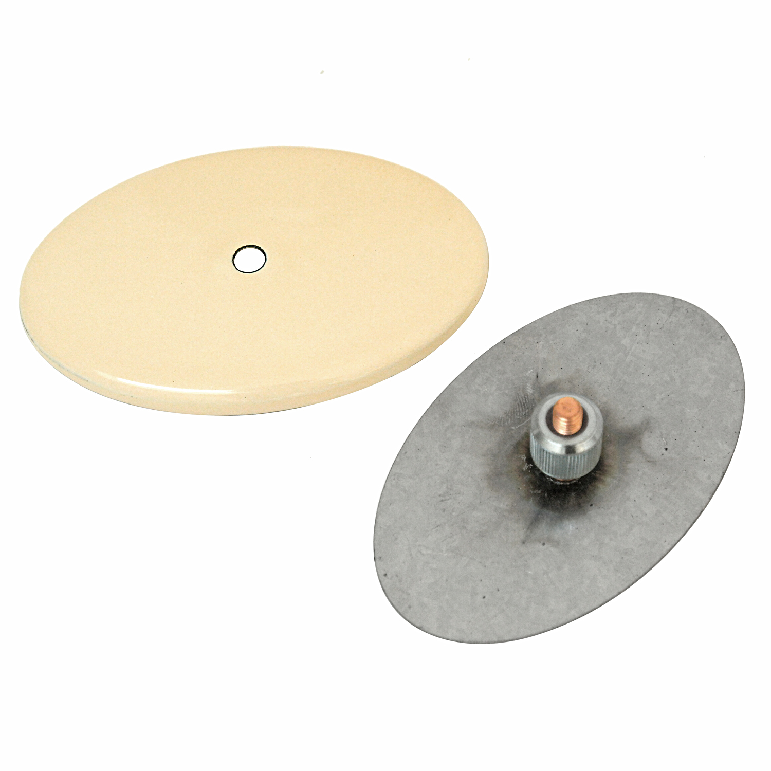 Coude de conduit de fumée / Coude de tuyau de poêle émaillé 150 mm - Coude 45° lisse ivoire avec ouverture de nettoyage