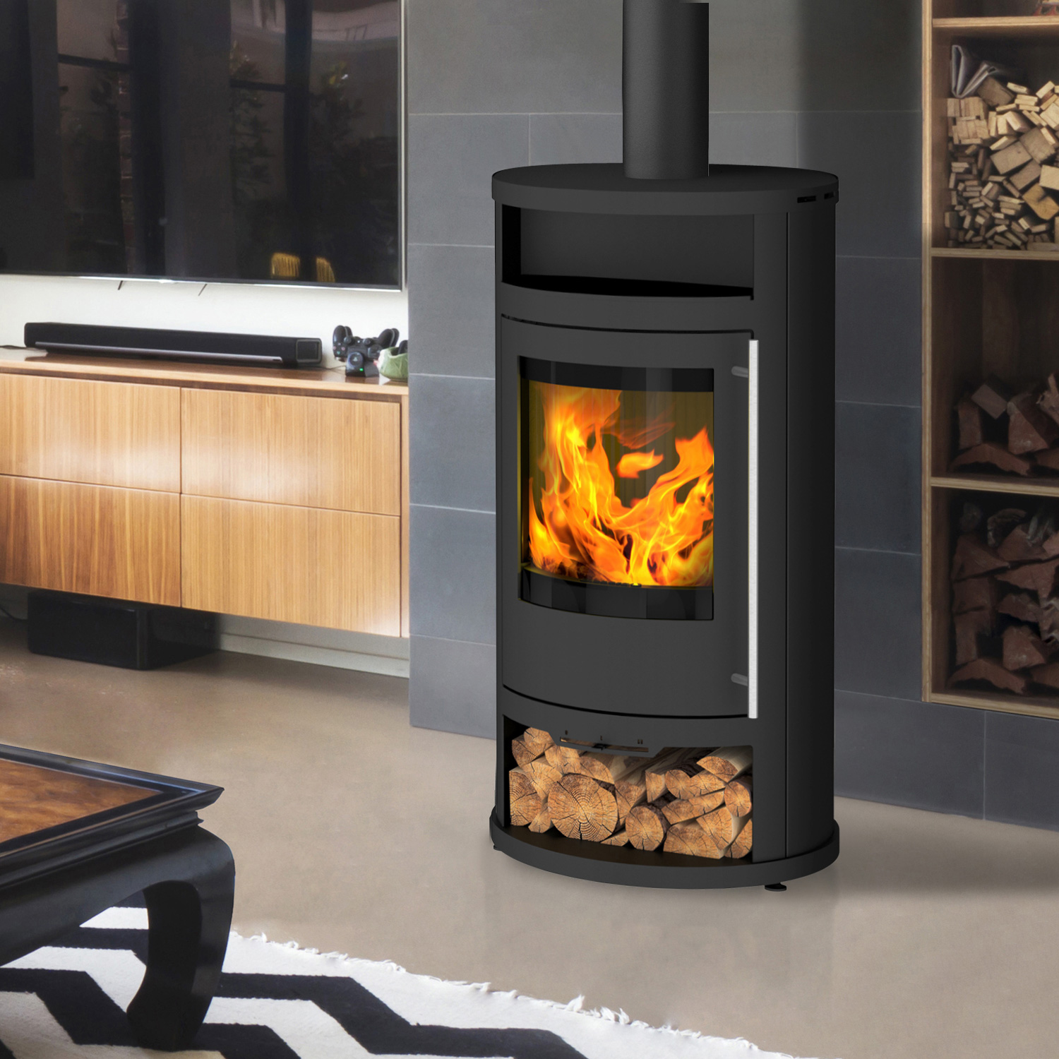 Olsberg Salado Compact Poêle à bois Acier Noir