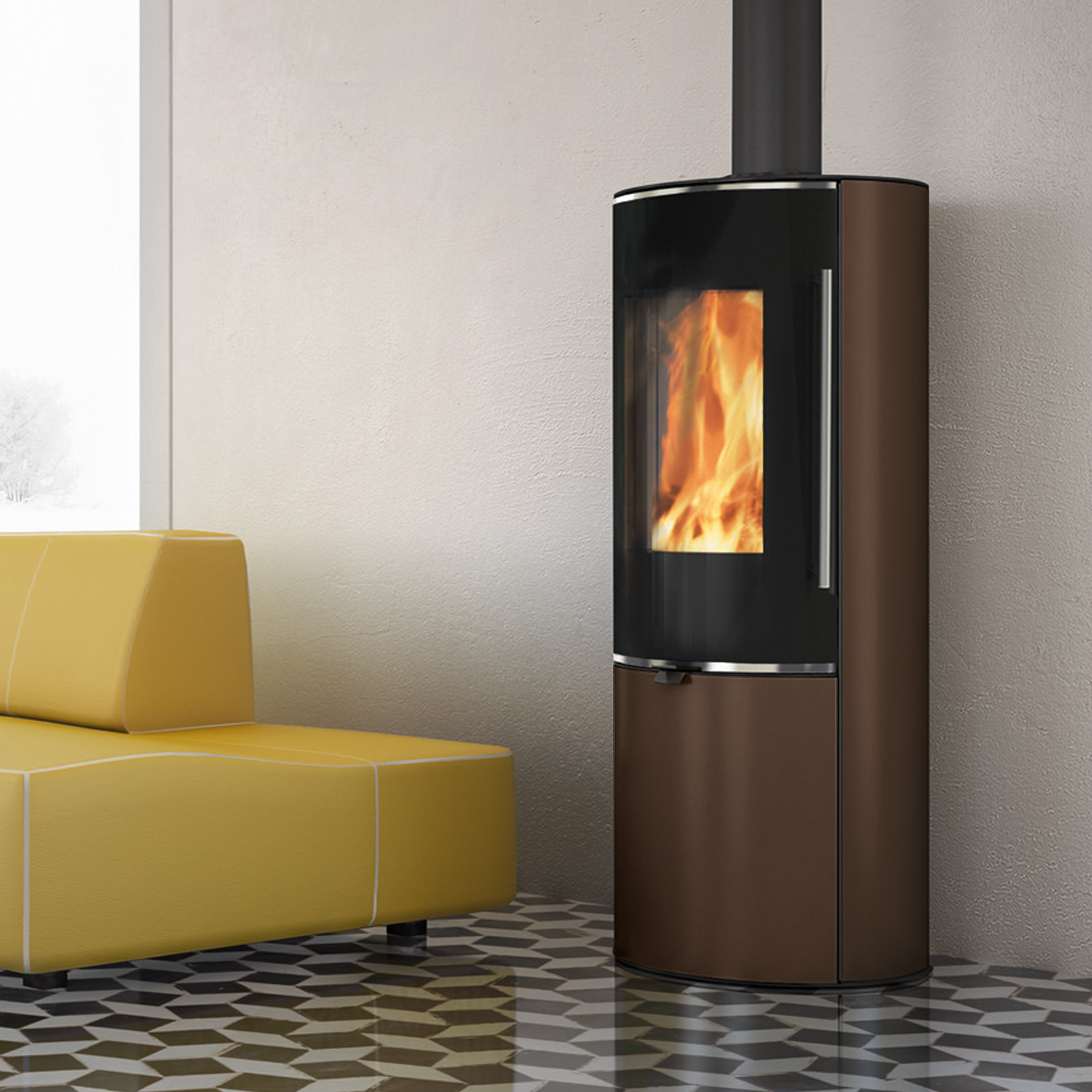 Edilkamin Tally GL EVO2 poêle à bois acier bronze