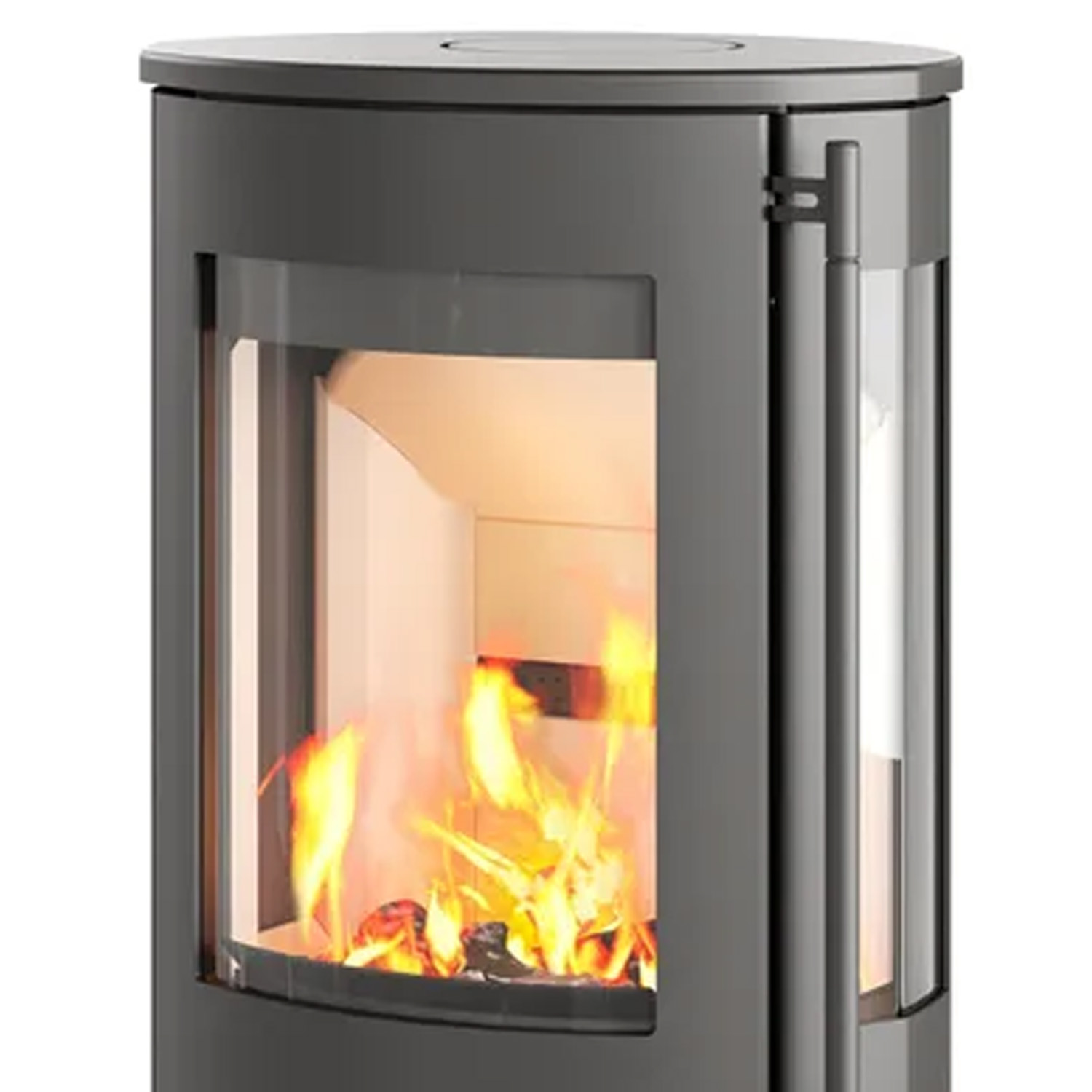 Lotus poêle à bois Liva 6 G acier noir / vitre latérale, DIBt, sortie arrière du conduit de fumée ou sortie supérieure du conduit de fumée / en option variantes de poignée
