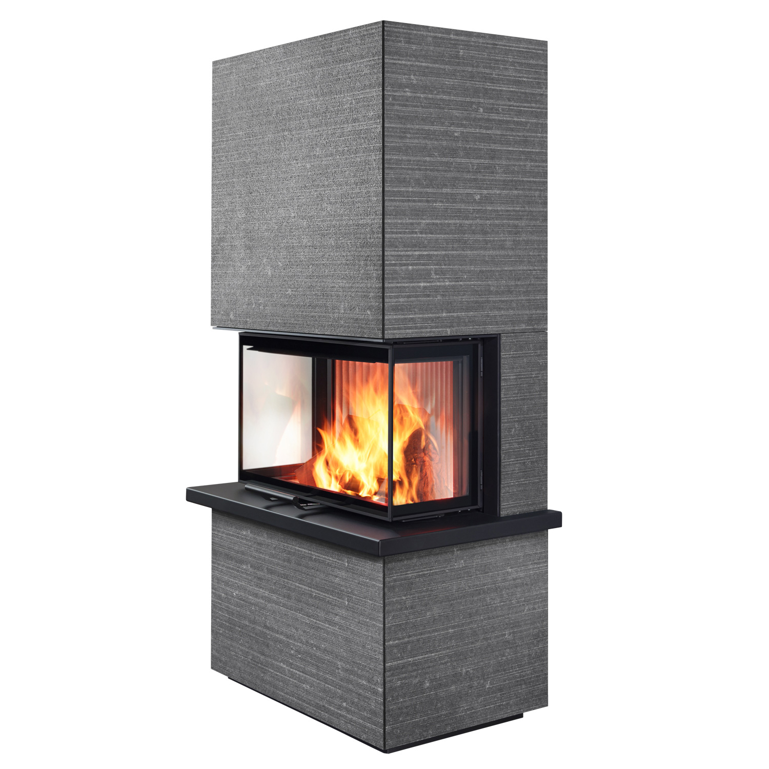 Olsberg Osorno TopStone Poêle à bois Pierre naturelle Gabbro nero ferrara linea-retta