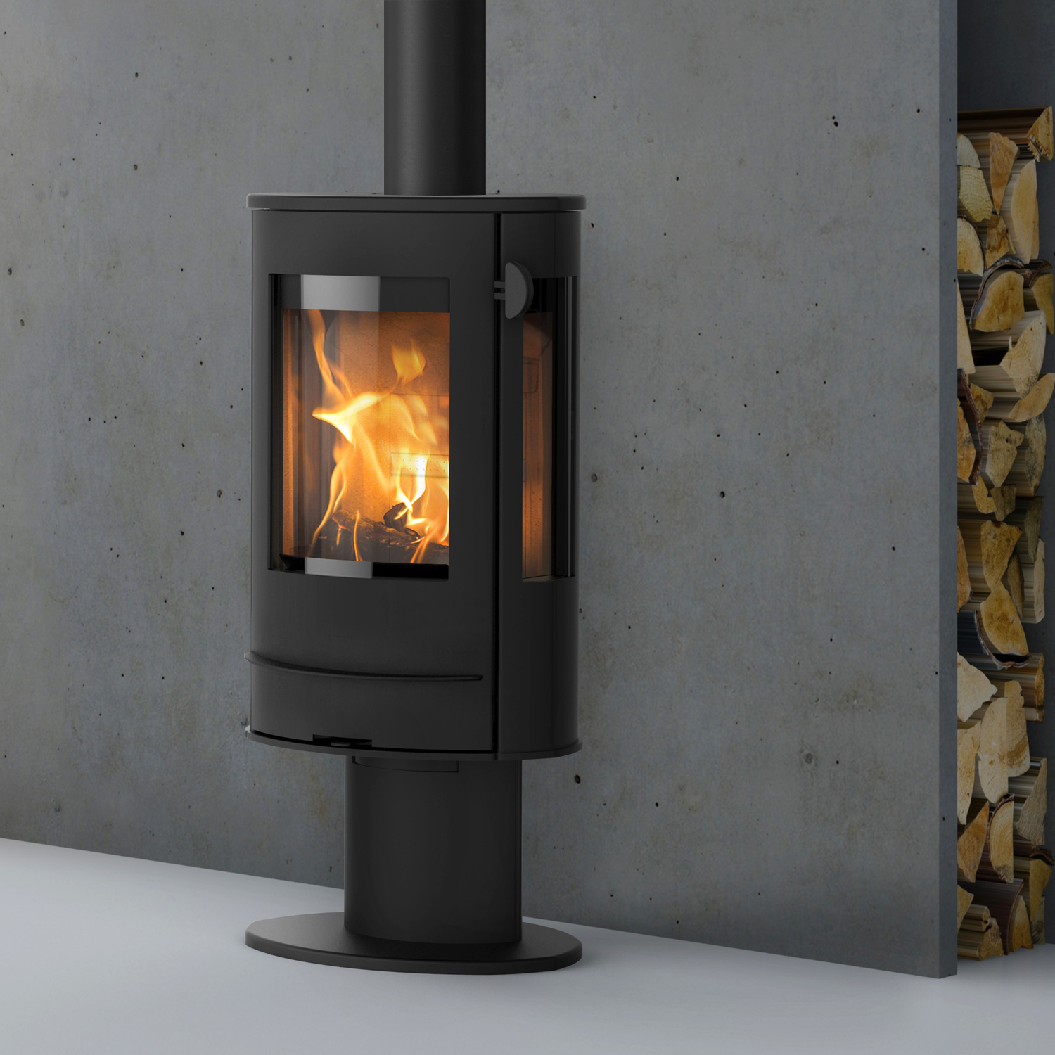Poêle à bois Lotus Liva 7G Noir, évacuation des fumées par le haut