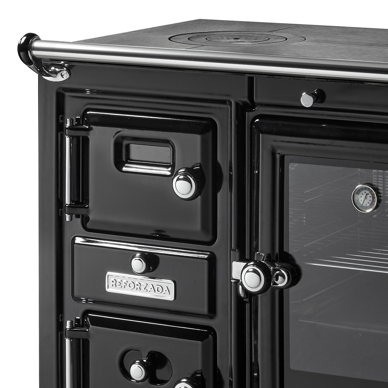 Hergom Saja 7/90 SE Cuisinière en fonte noire