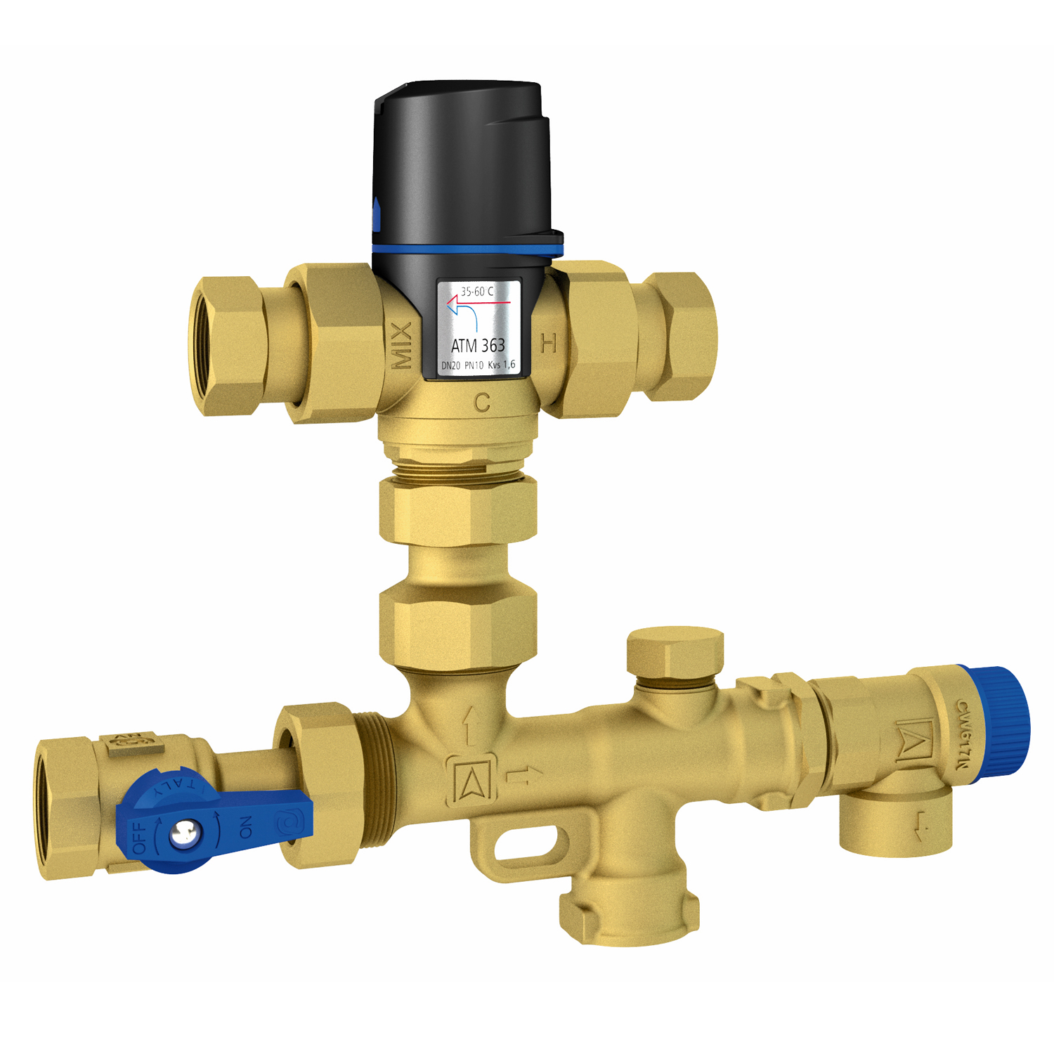 Afriso ATM 363 WSG vanne de mélange thermique, groupe de sécurité pour l'eau