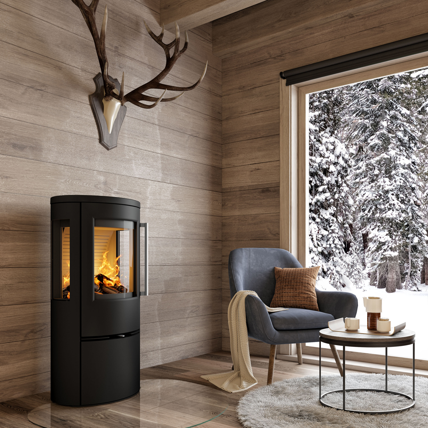Poêle à bois TermaTech TT23RG Acier Noir