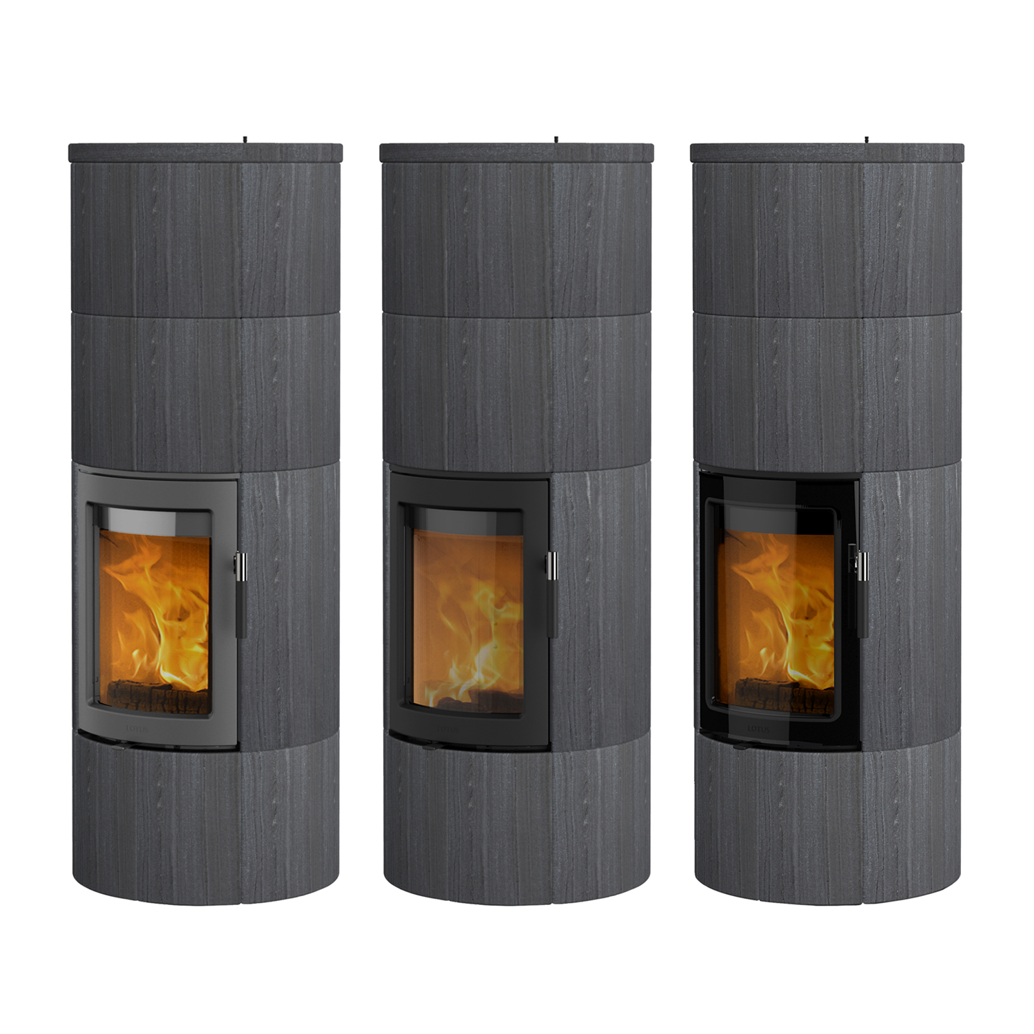 Lotus Maestro 2 Poêle à bois Indian Night, porte noire, sortie de fumée arrière