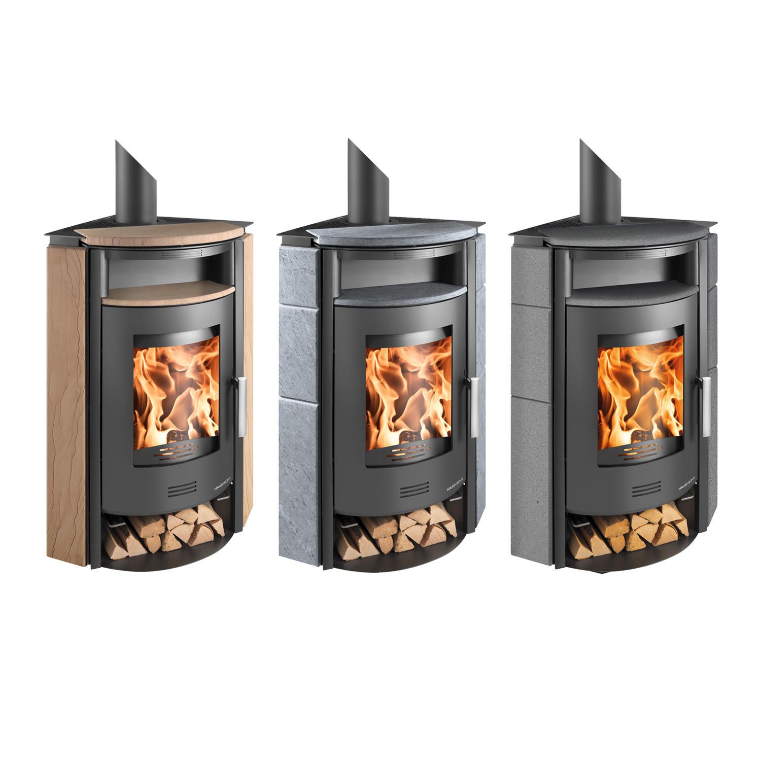 Haas+Sohn Kuopio II Poêle à bois Anthracite/Serpentino