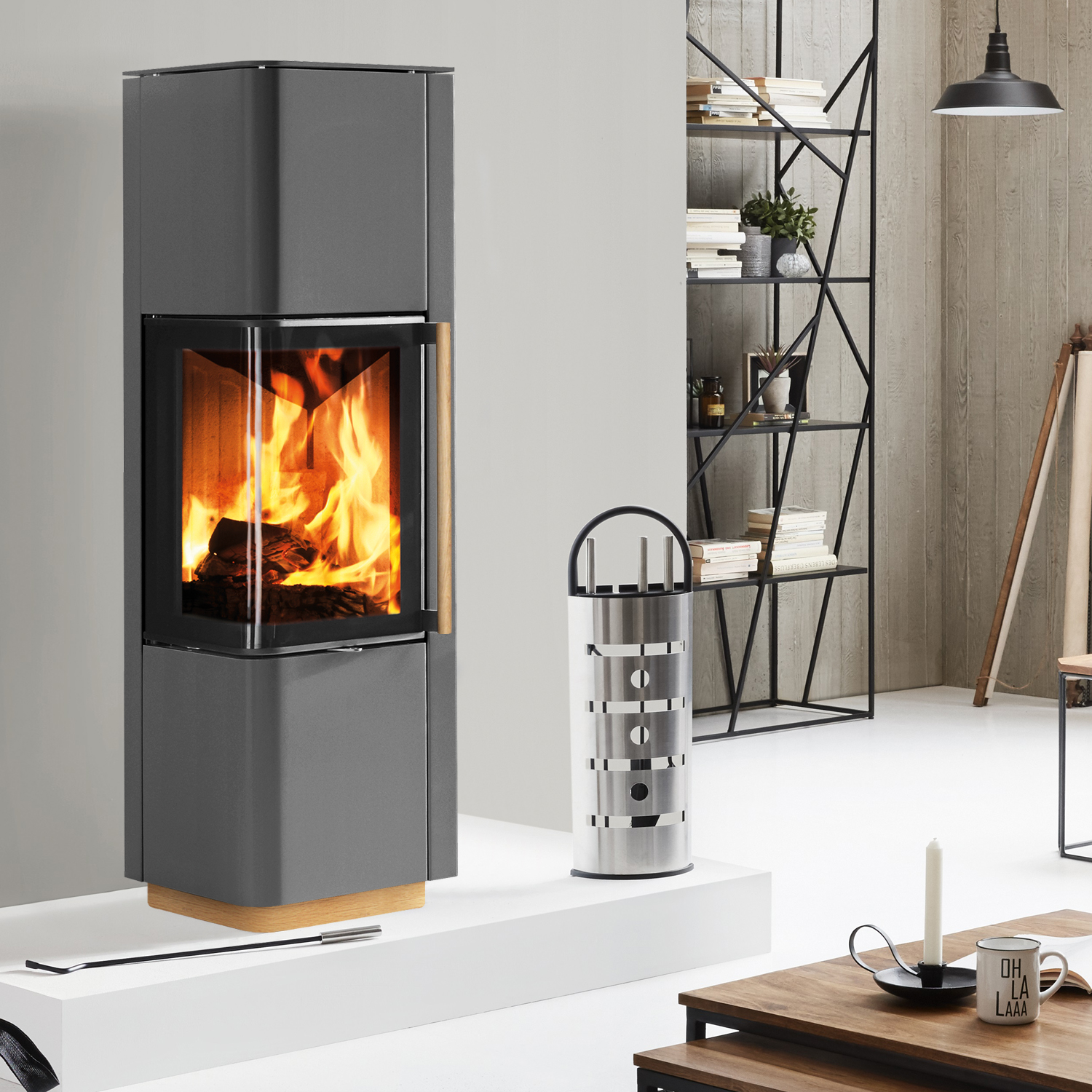 Spartherm Cubo L style RLU poêle à bois Titane
