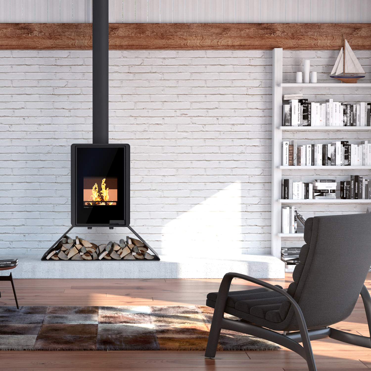 Poêle à bois HS Flamingo Deluxe Senai Noir