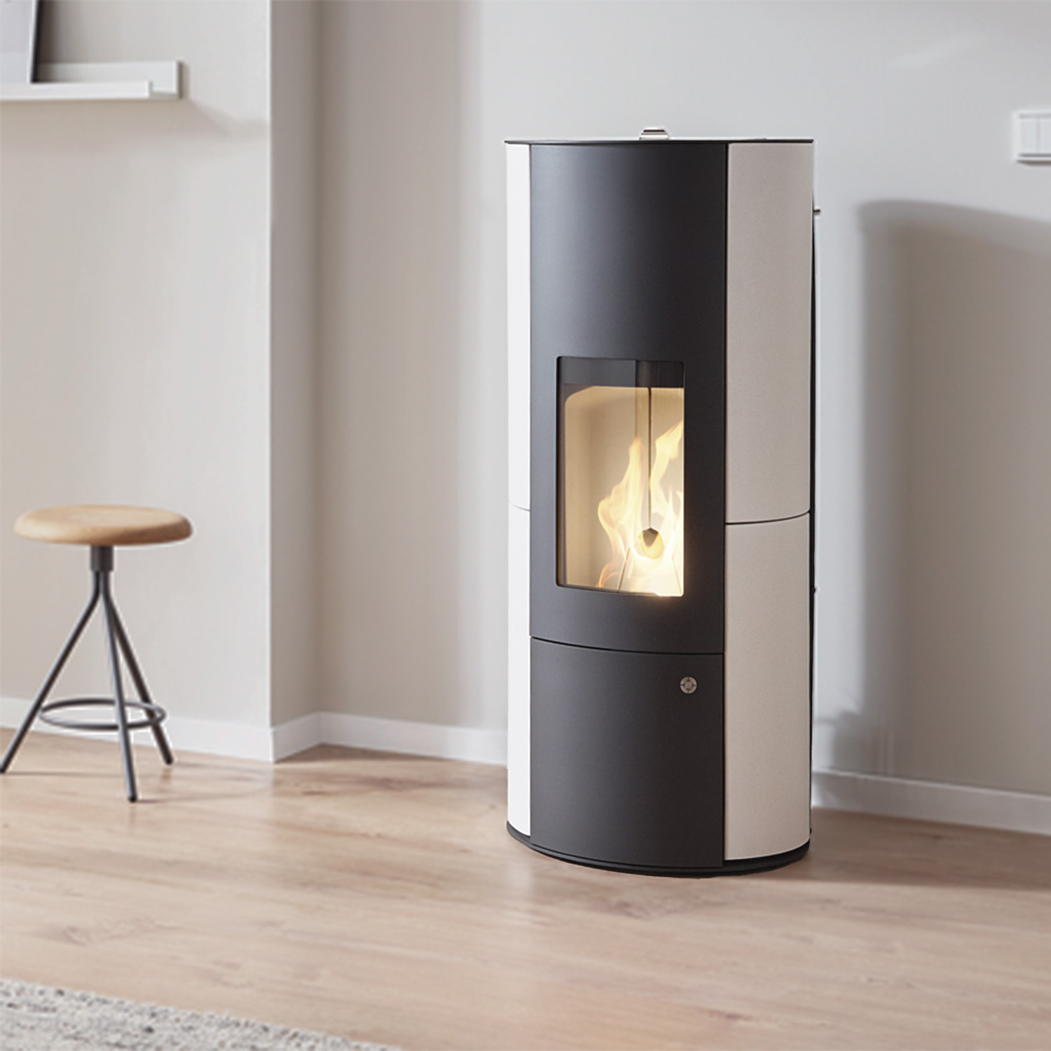 Olsberg Inara 3.0 poêle à granulés acier noir/céramique vanille