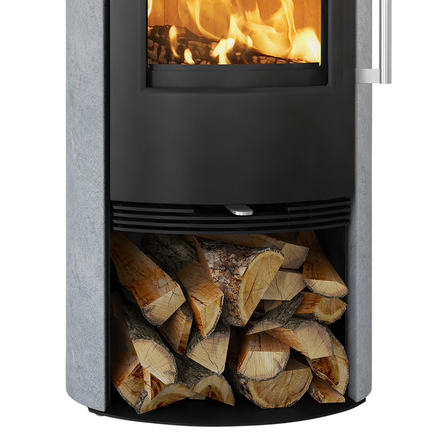 TermaTech TT21RS Poêle à bois Acier Noir Pierre ollaire Mat