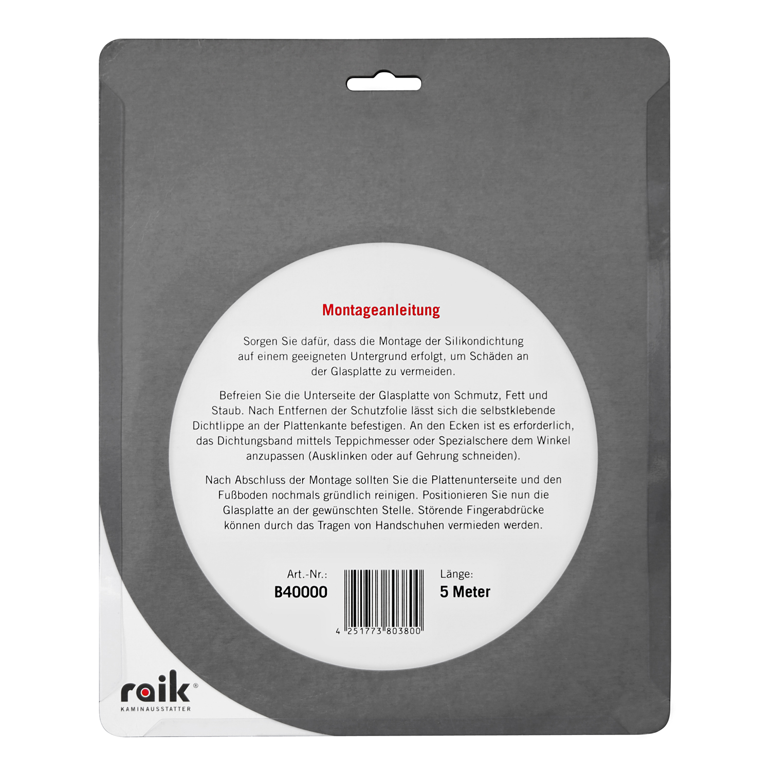 raik joint en silicone pour plaque de verre à 4 couches, 5 mètres