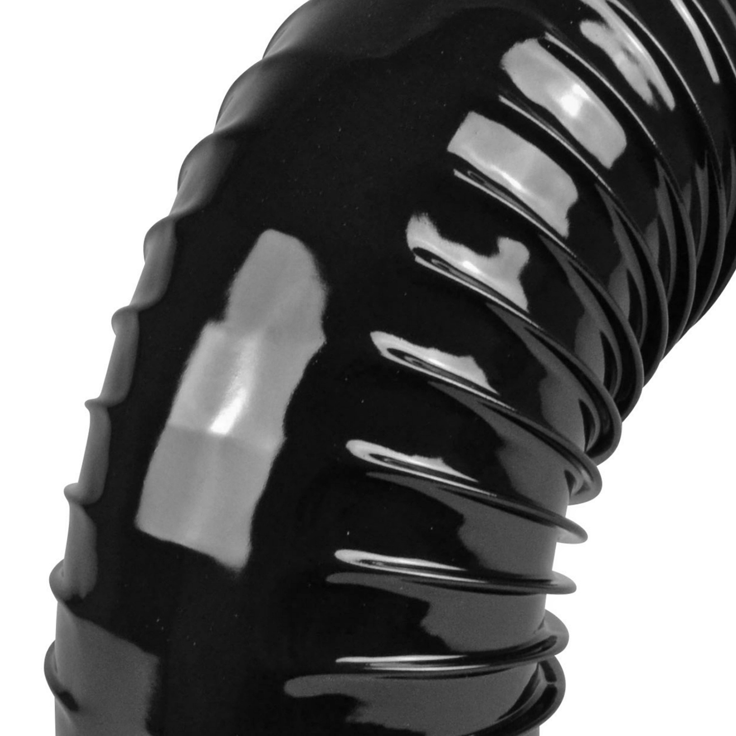 Coude de conduit de fumée / Coude de tuyau de poêle émaillé 150 mm - Coude à 90° nervuré noir