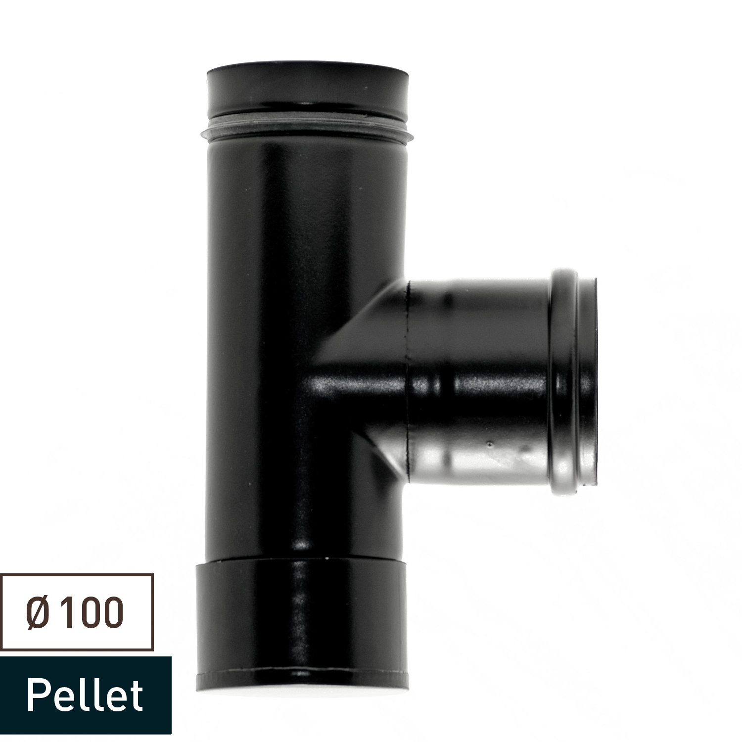 Raik conduit de poêle / tuyau de poêle 100 mm - coude à capsule (pièce en T)