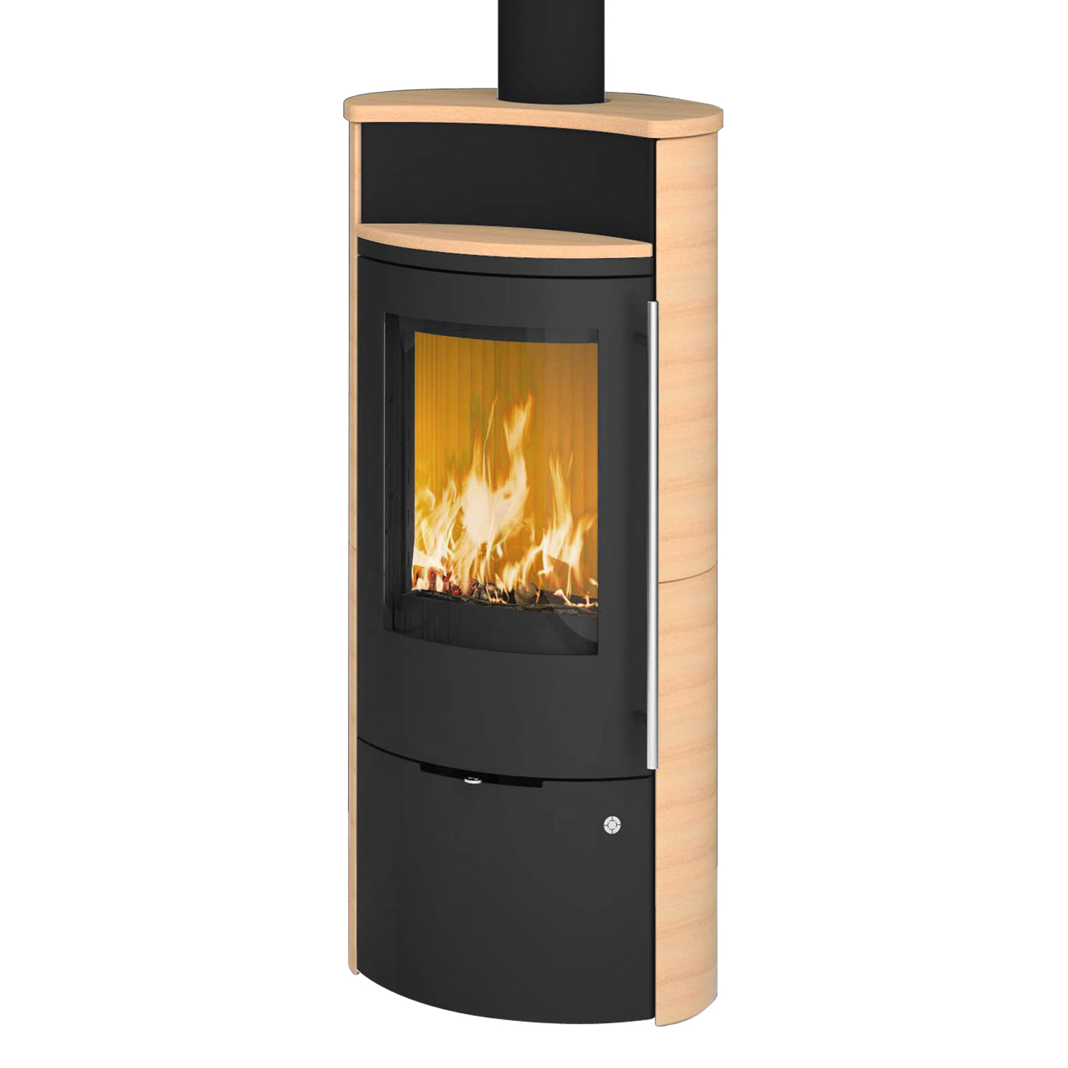 Poêle à bois Olsberg Caldera II Compact Acier Noir | Céramique Caffe Latte
