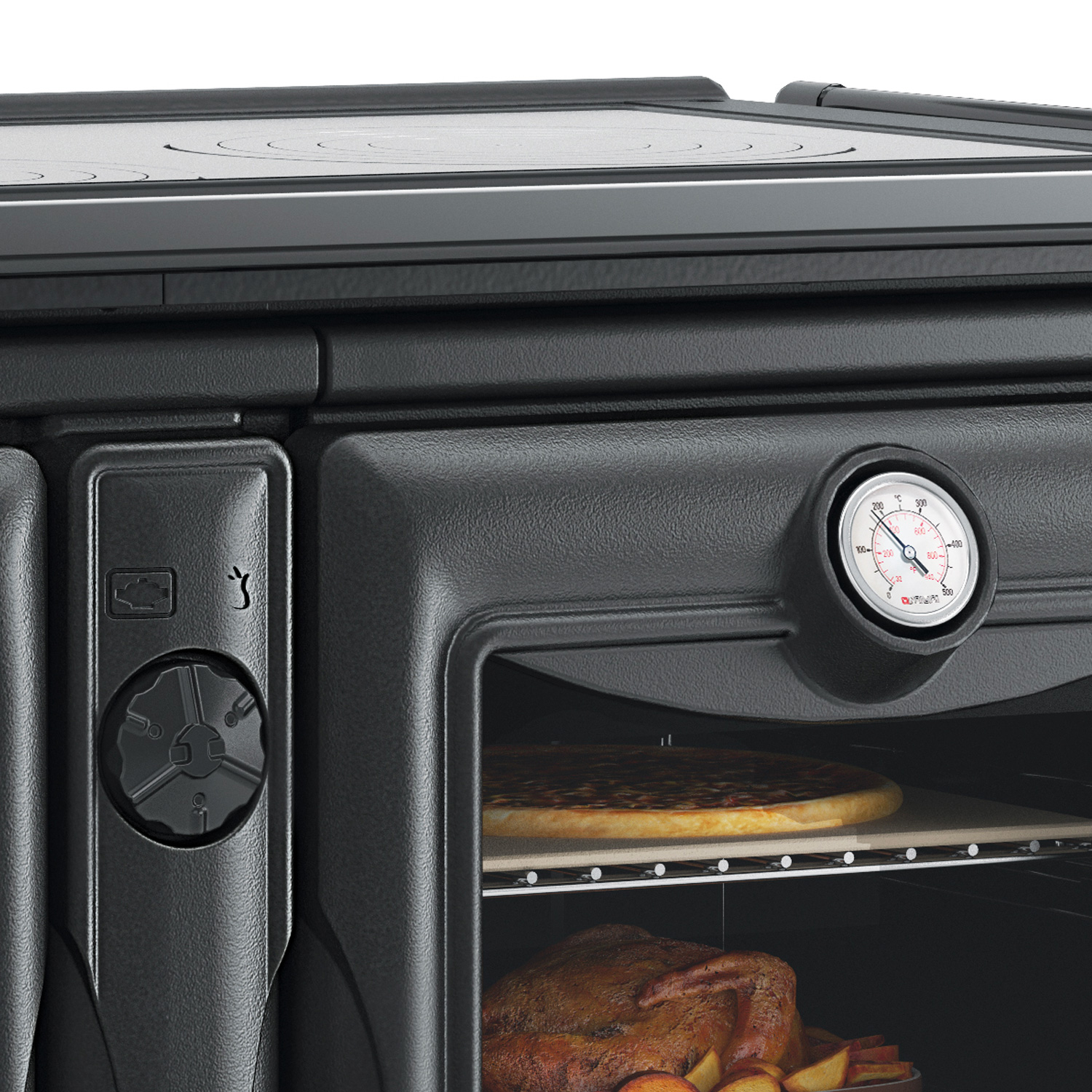 La cuisinière à bois La Nordica Prestige Line Alaska noire vitrée