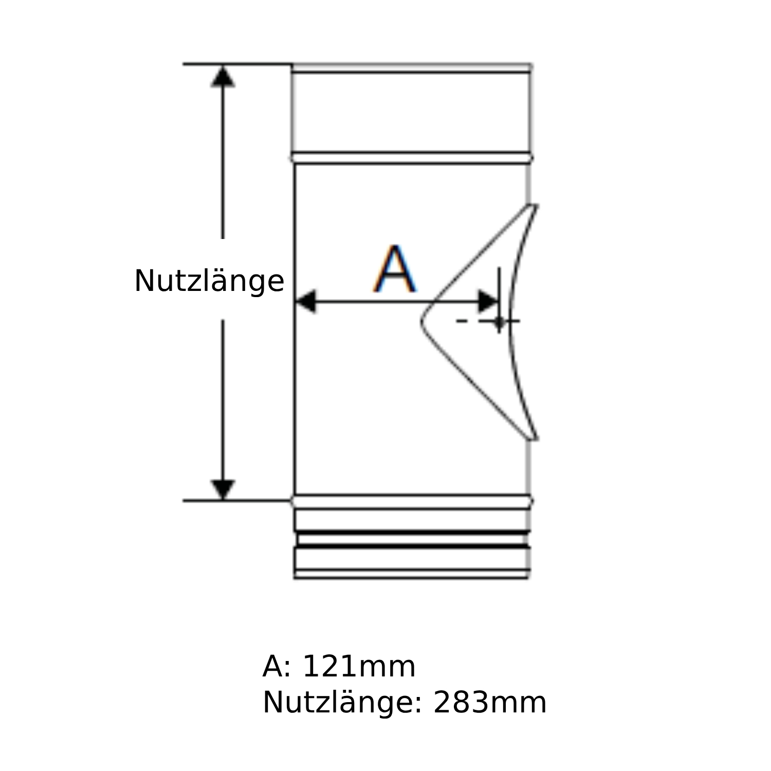 Schiedel PRIMA PLUS té 90° Ø130 mm pour raccordement emboîté simple paroi mat
