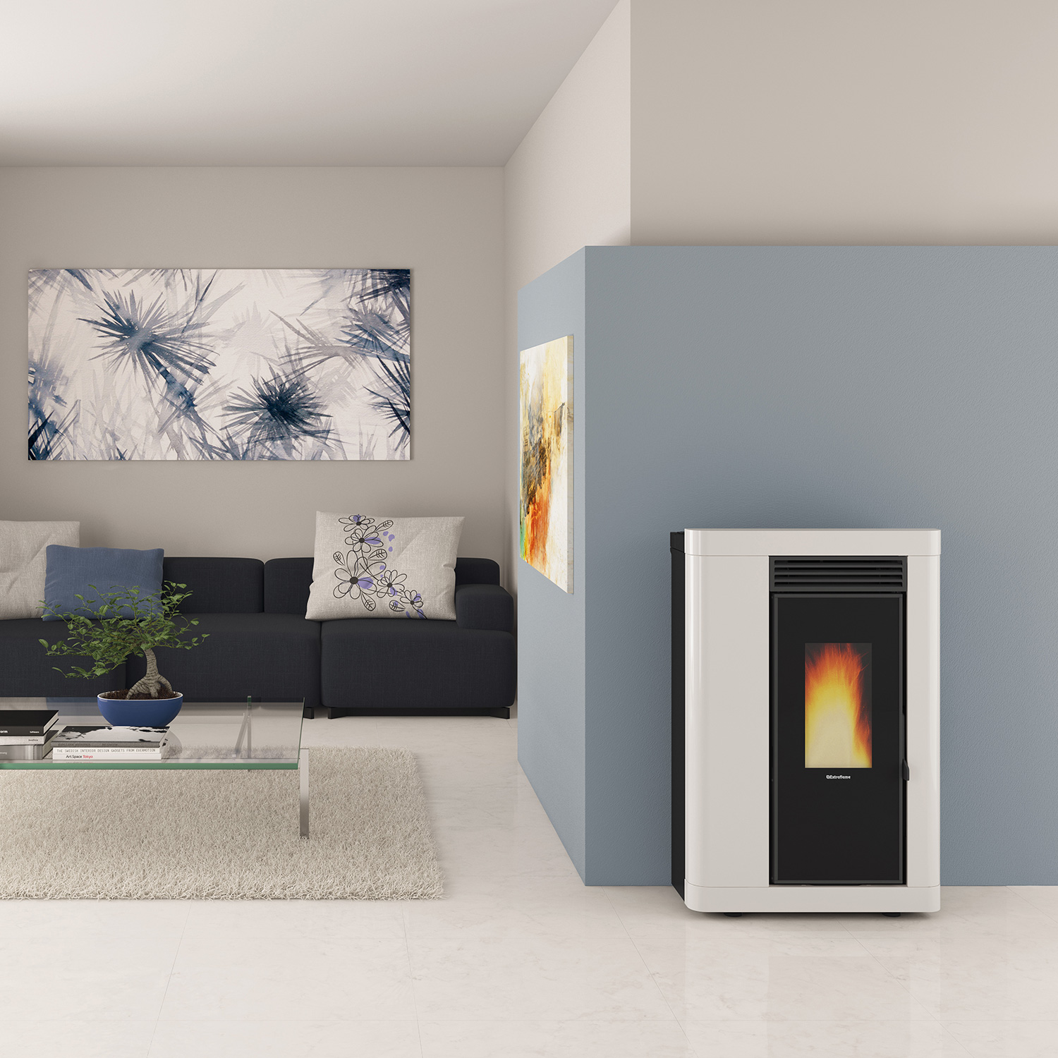 Extraflame Annabella AD EVO poêle à granulés acier blanc Extraflame Annabella AD EVO poêle à granulés acier blanc