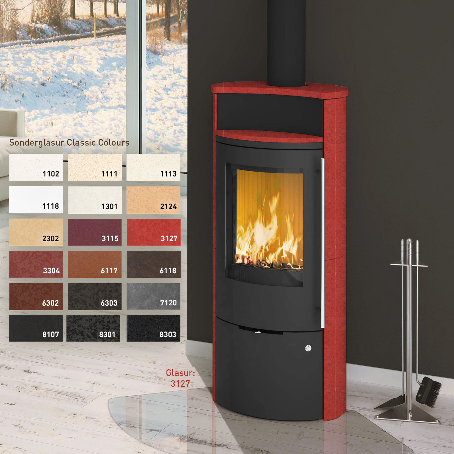 Olsberg Caldera II Compact Poêle à bois Acier Noir | Émaillage spécial en céramique