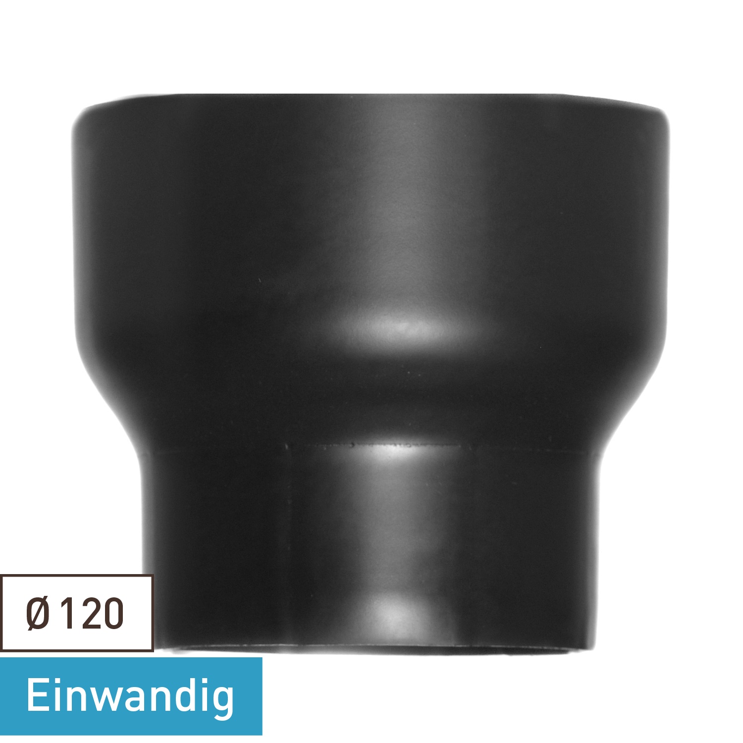 Raik Basic Extension 120mm – 130mm noir pour tuyau de fumée / conduit de fumée