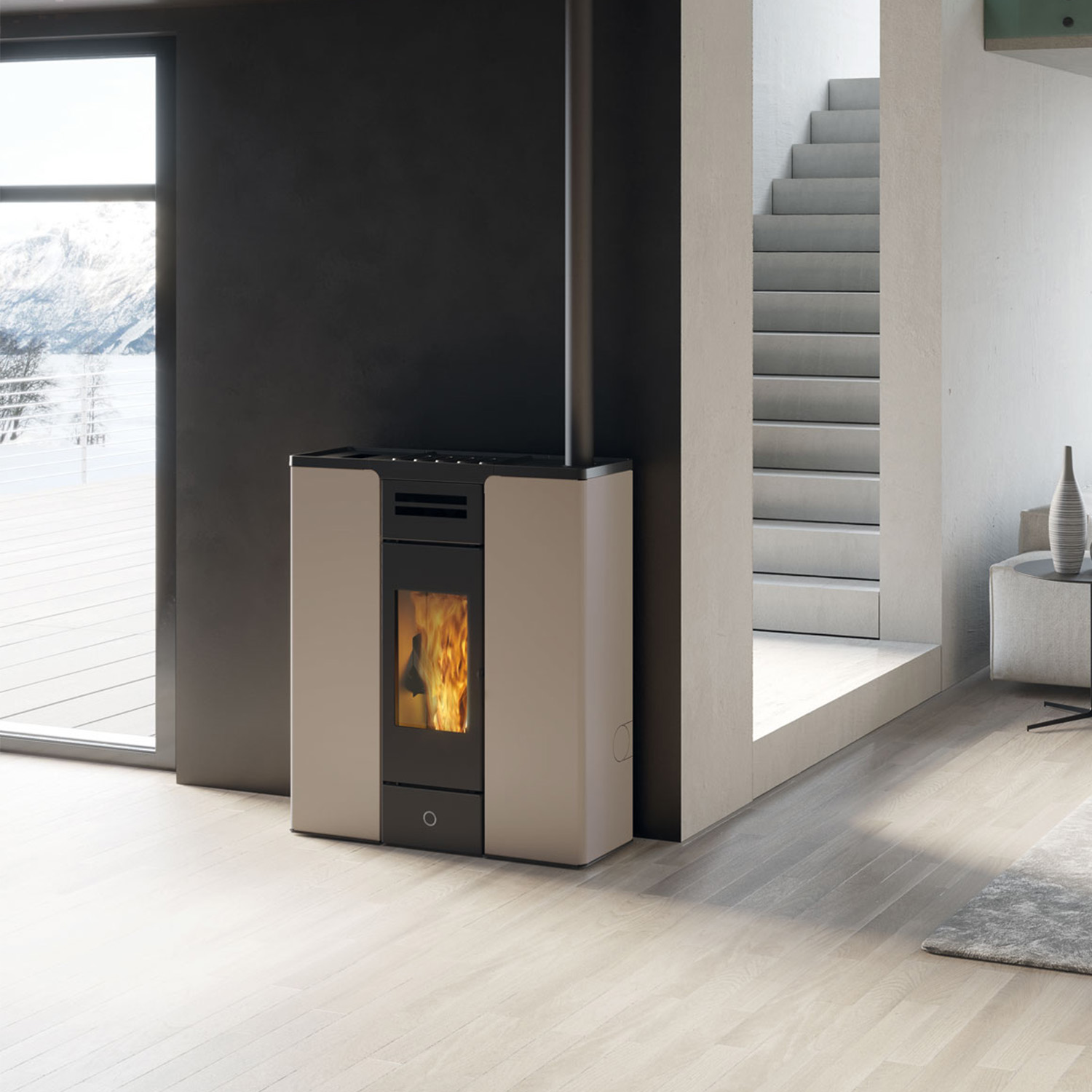 EK63 Entity 90+ Evo Poêle à granulés acier gris tourterelle