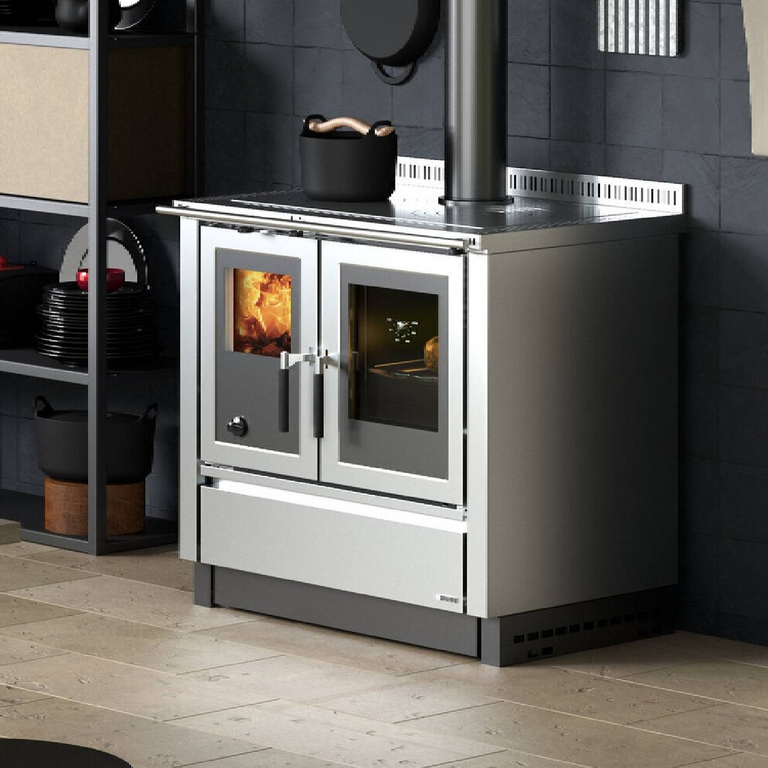 La Nordica VENEZIA.16 - cuisinière à bois en acier inoxydable
