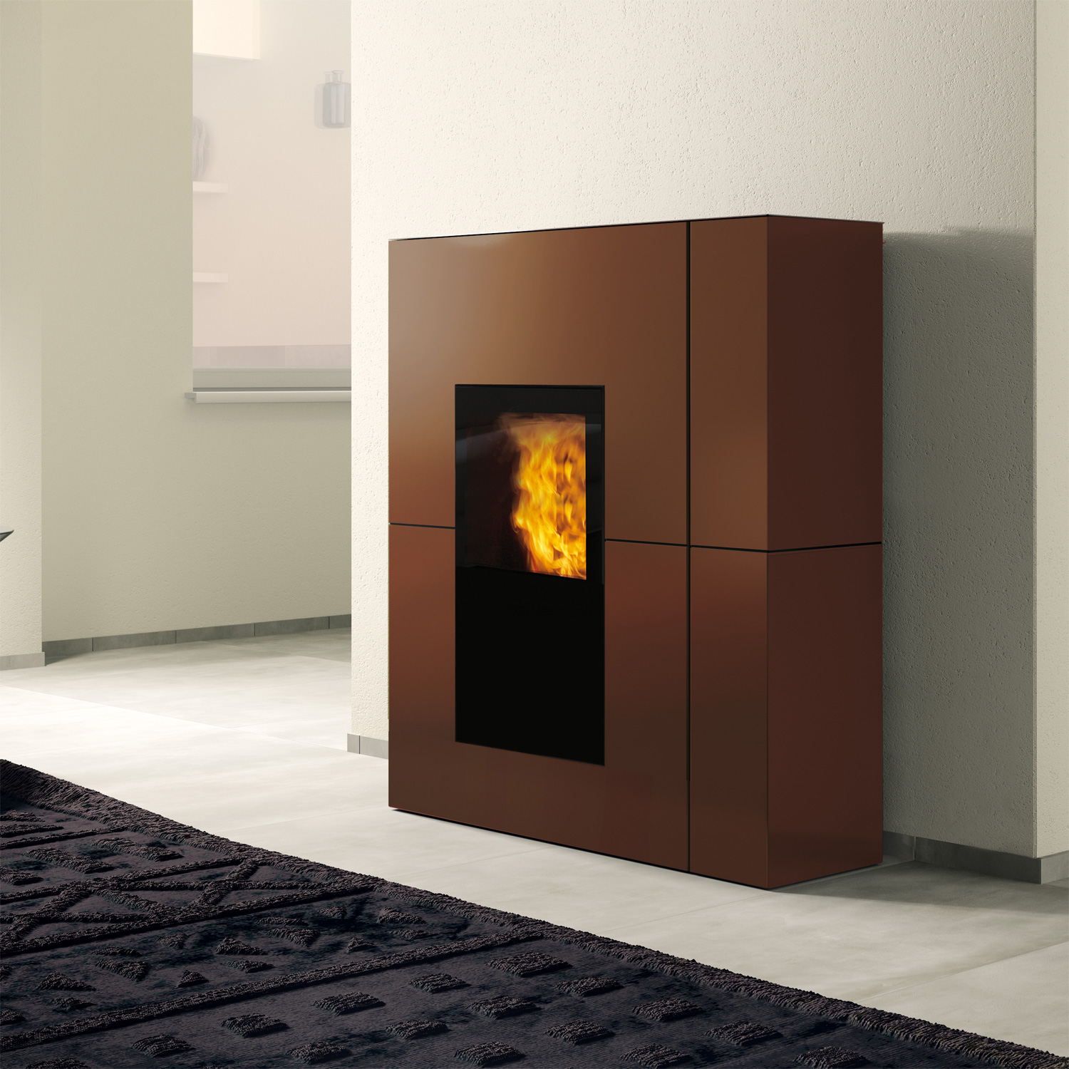 Edilkamin Blade H 23 Evo poêle à granulés bouilleur acier bronze inclus kit R-FX Edilkamin Blade H 23 Evo poêle à granulés bouilleur acier bronze inclus kit R-FX