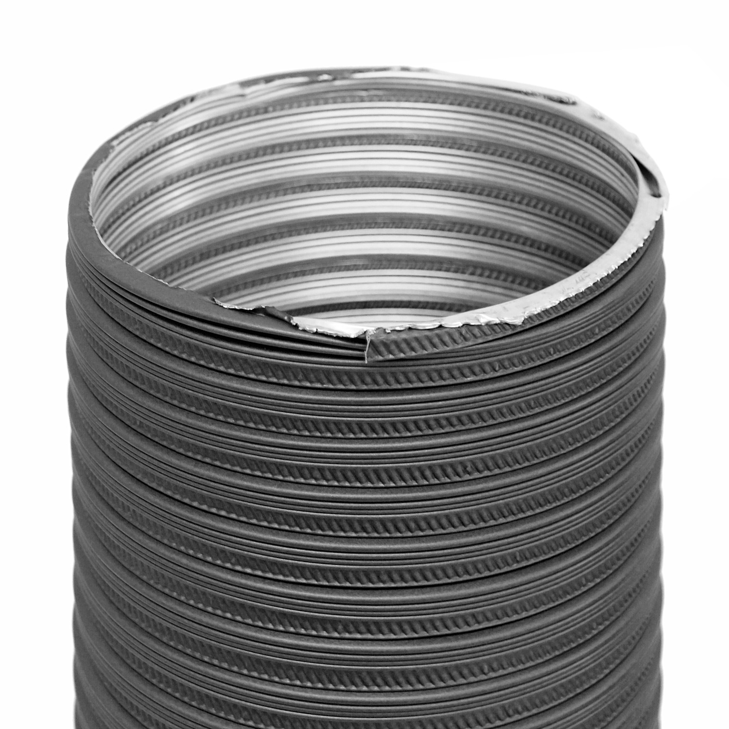 Raik Color Flex Tuyau flexible en aluminium gris Ø 100 mm Longueur 1,5 m, pour raccordement à l'air extérieur