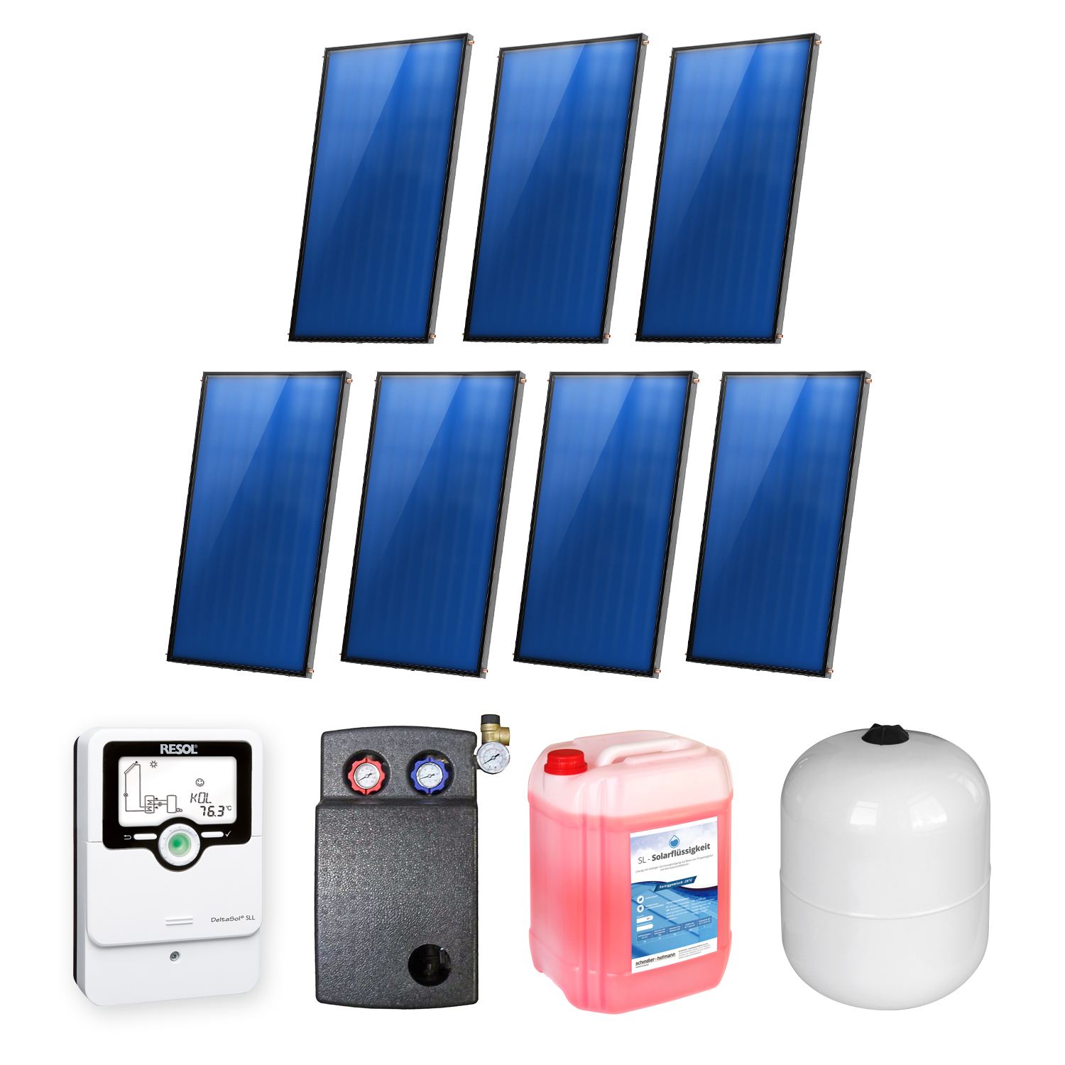 14,07 m² Ensemble de capteurs solaires plats Sunex 6 7x Basicx 2.0 4C