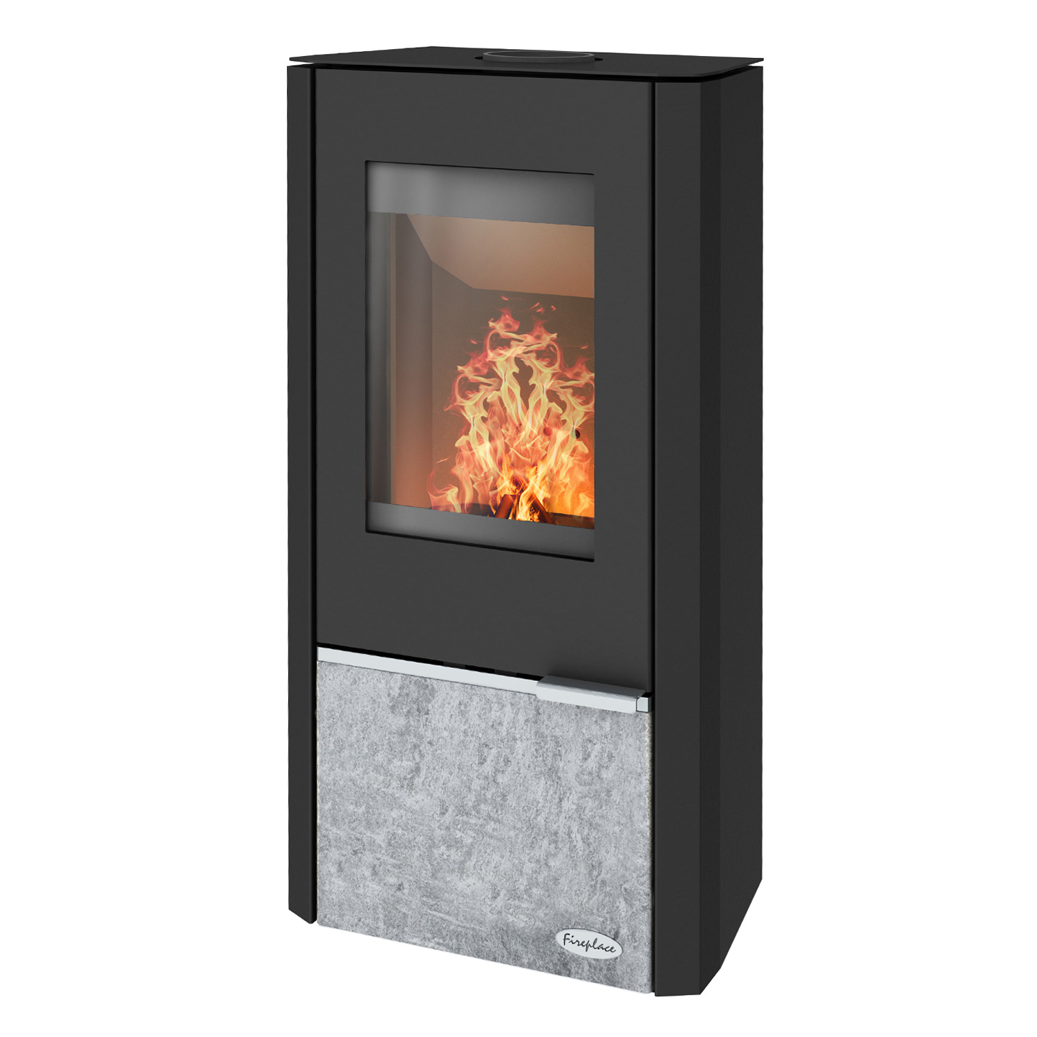 Poêle à bois Kingstone en acier avec insert en stéatite