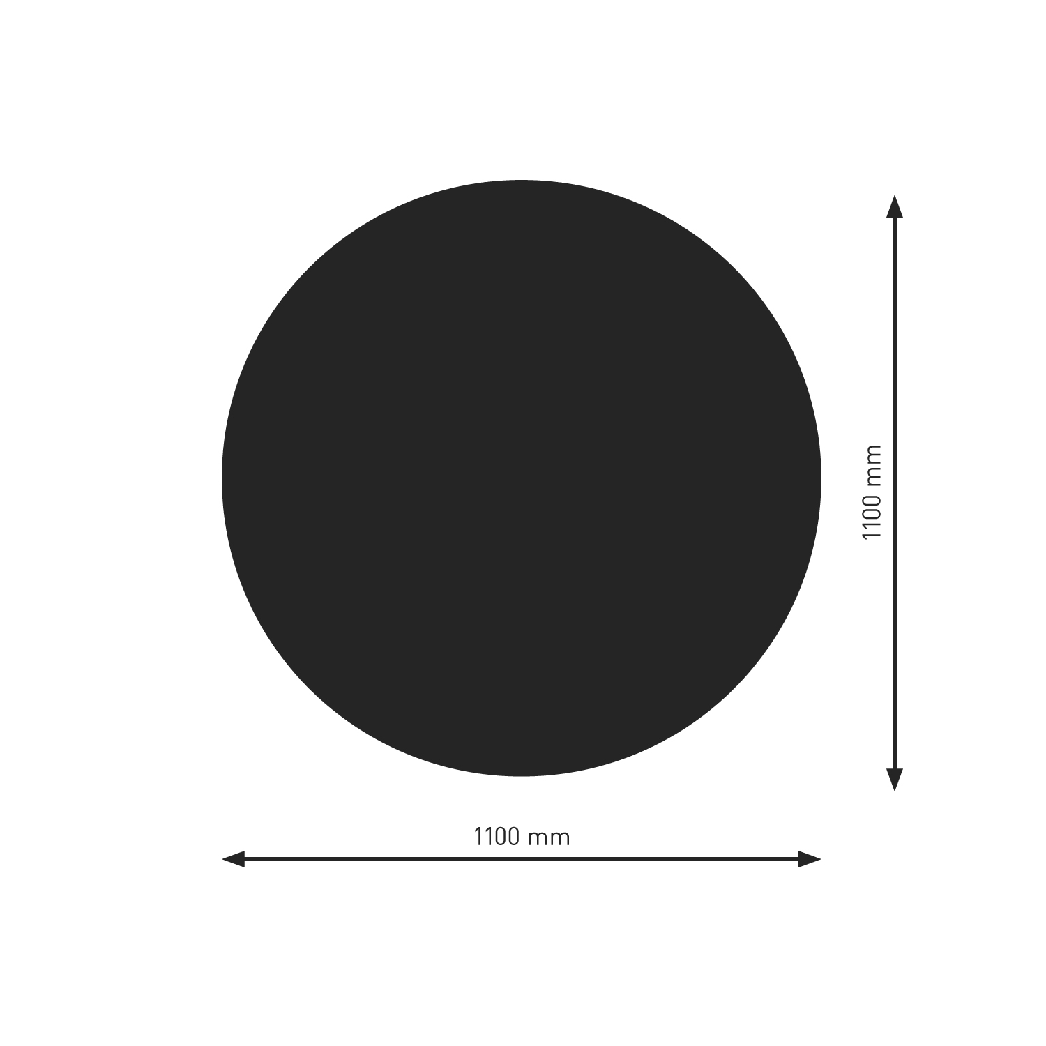 Plaque de sol Raik B8 cercle noir revêtu par poudre Ø 1100 mm